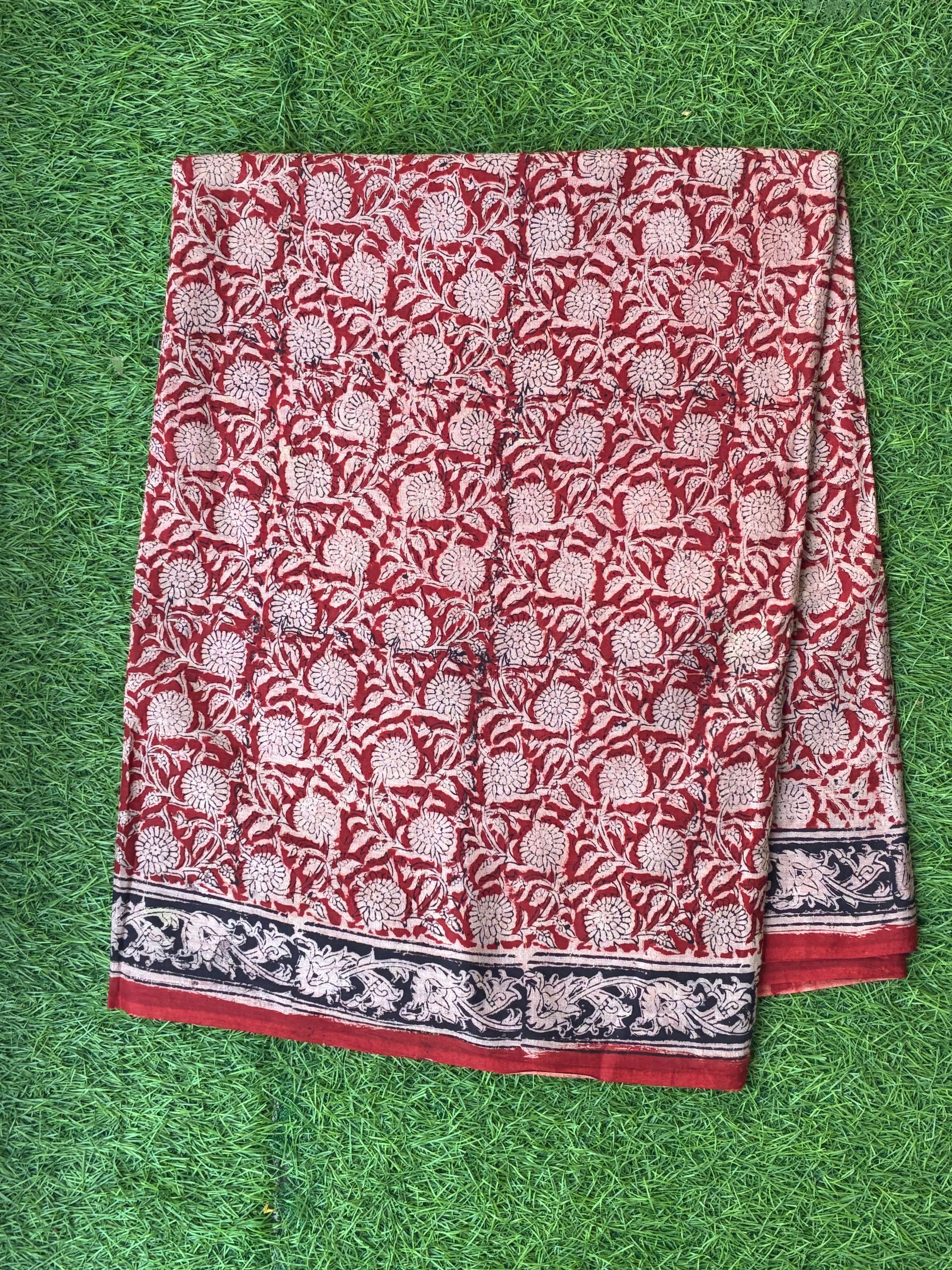 Kalamkari Cotton Handblock Printed Saree-CLRS-HPC-M041