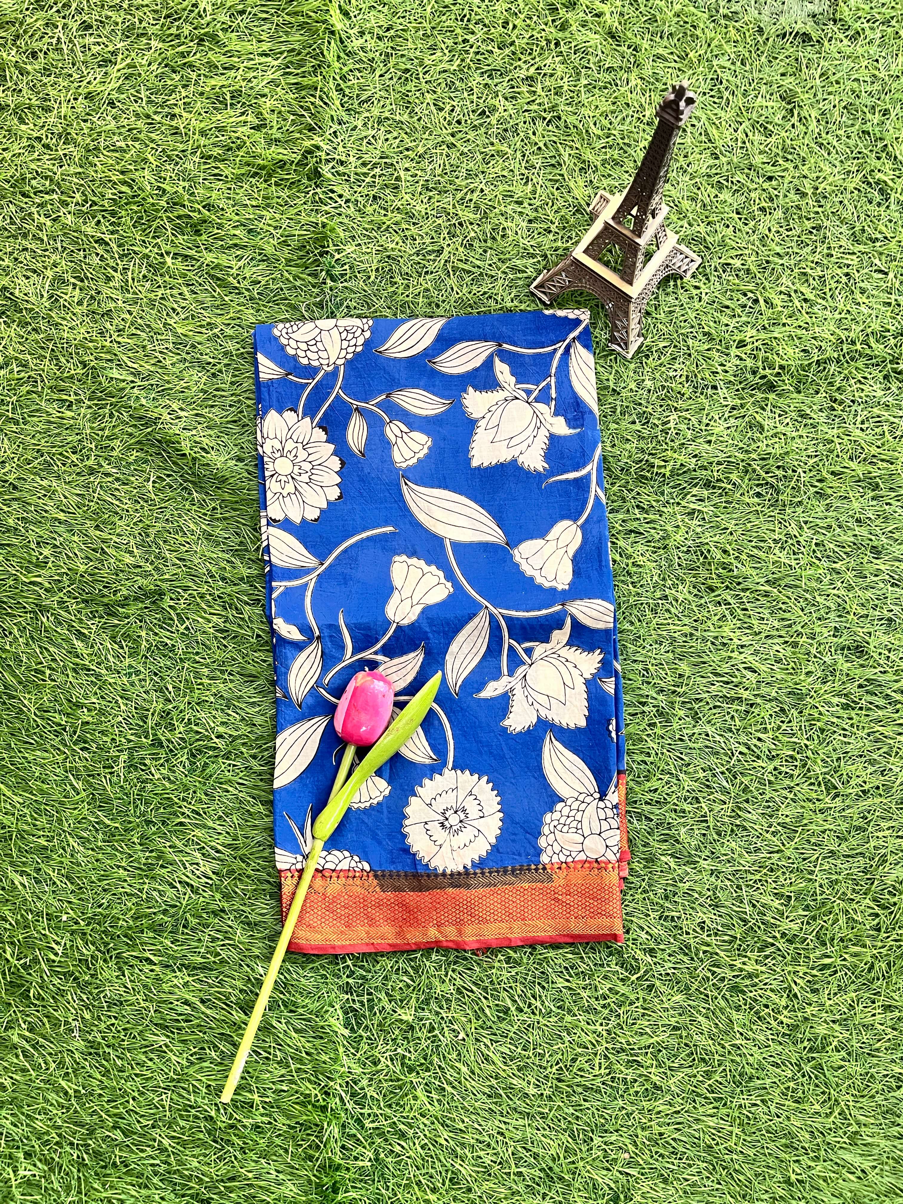 Nizam Border Kalamkari Dupatta- NBKHBD-N-M120