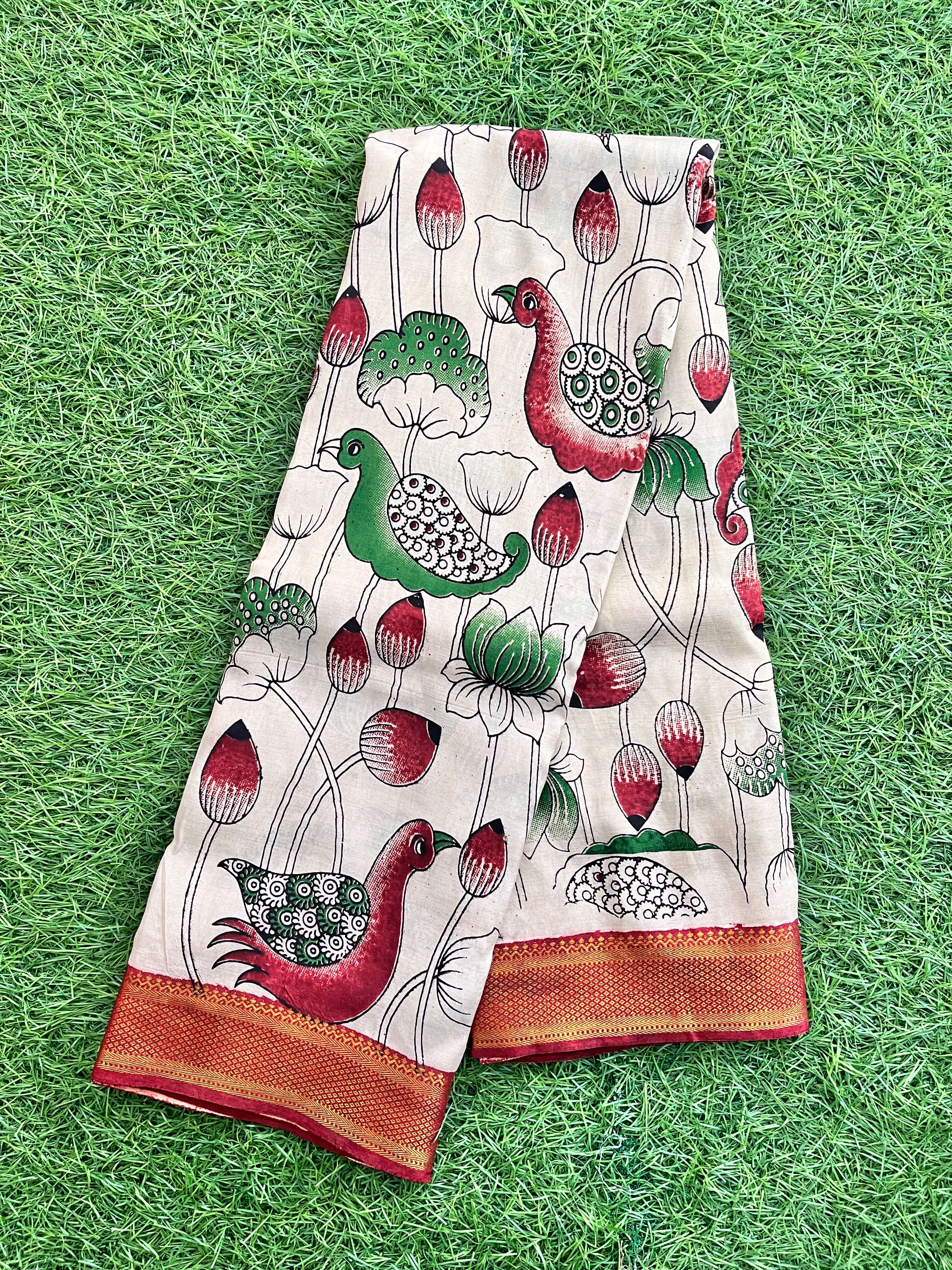 Kalamkari Chennuri Silk Nizam Border  Saree-KNB-SP-M221