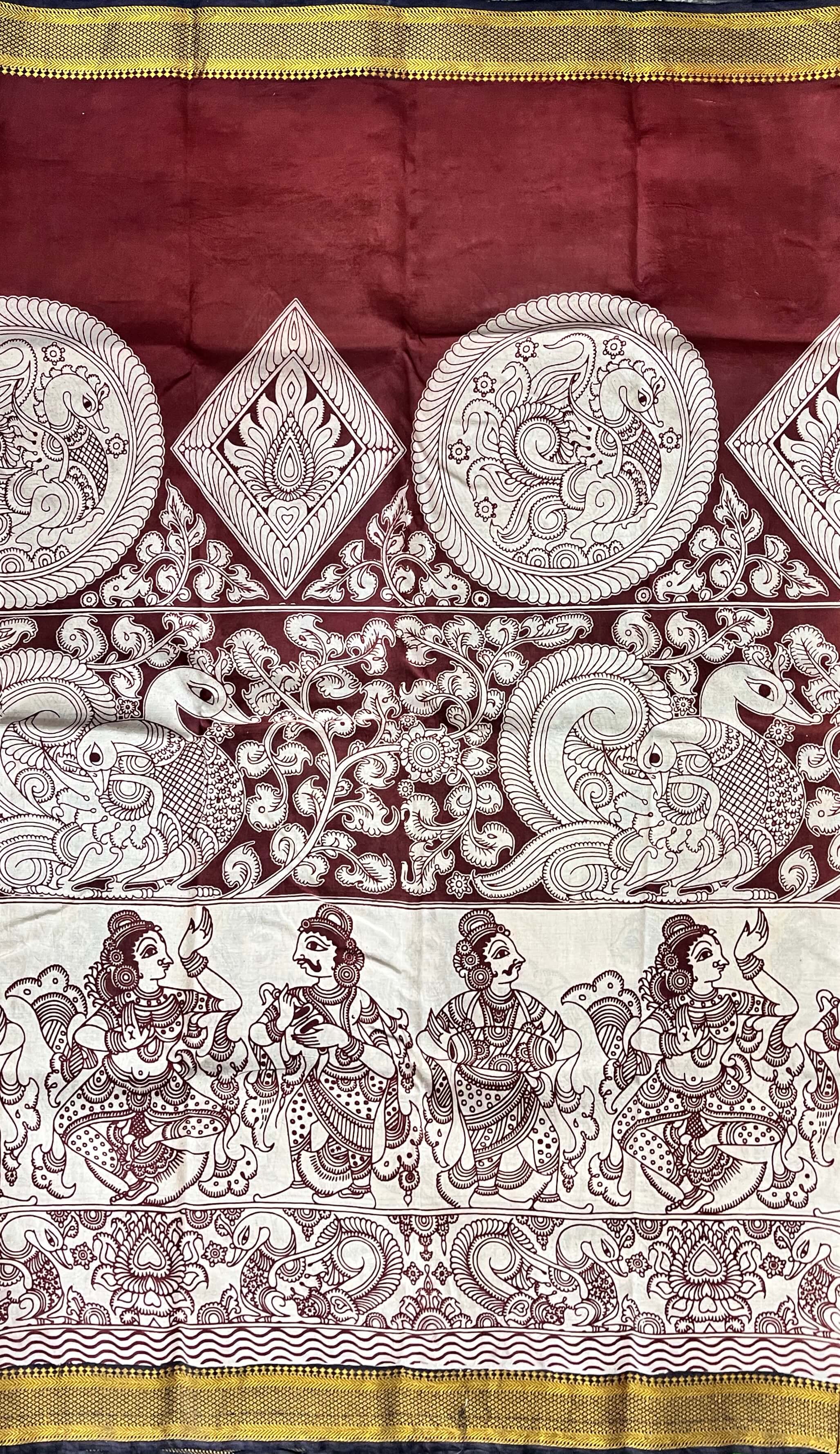 Kalamkari Chennuri Silk Nizam Border  Saree-KNB-SP-M227