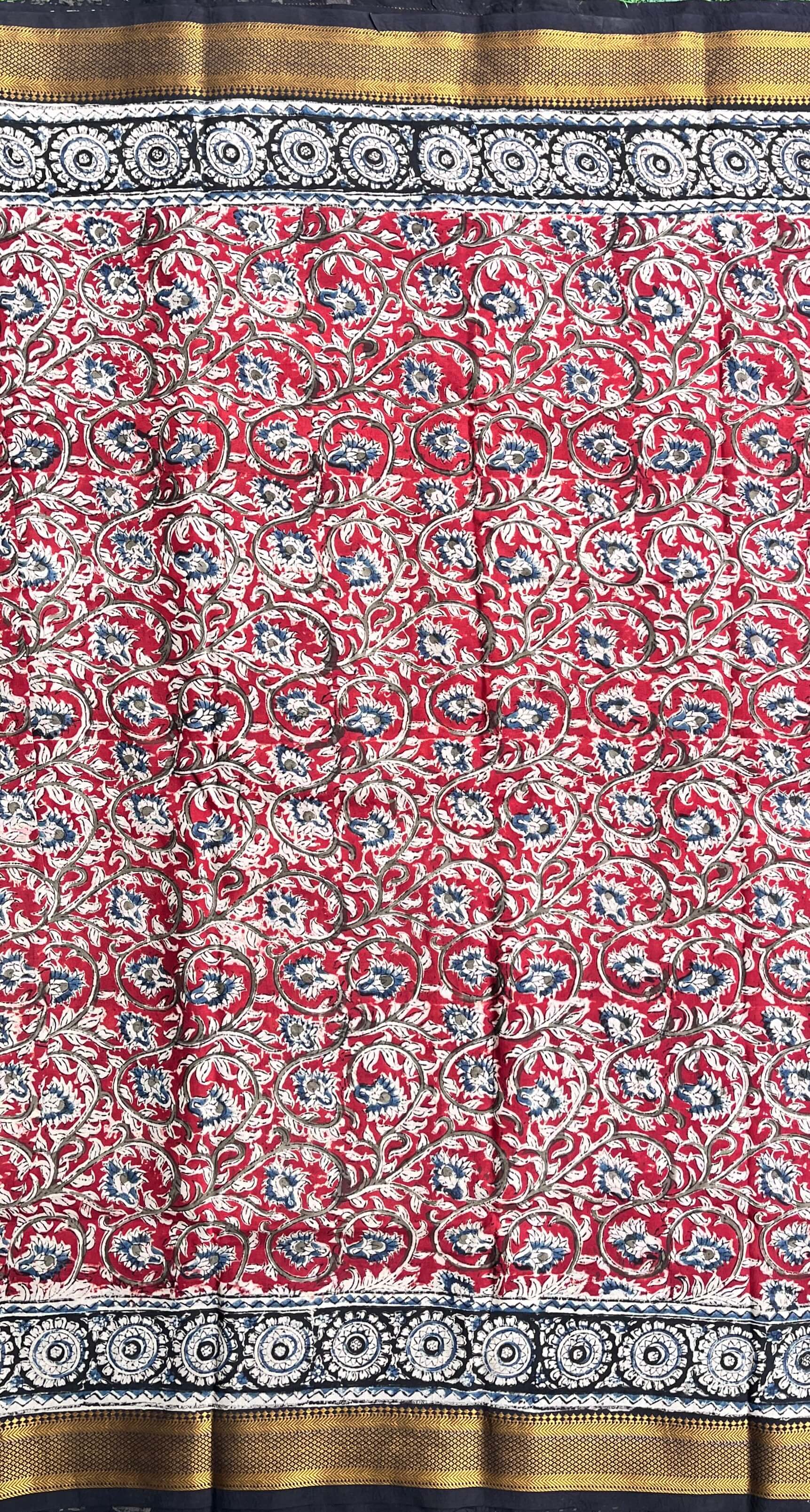 Kalamkari Chennuri Silk Nizam Border Saree-KNB-HP-M104