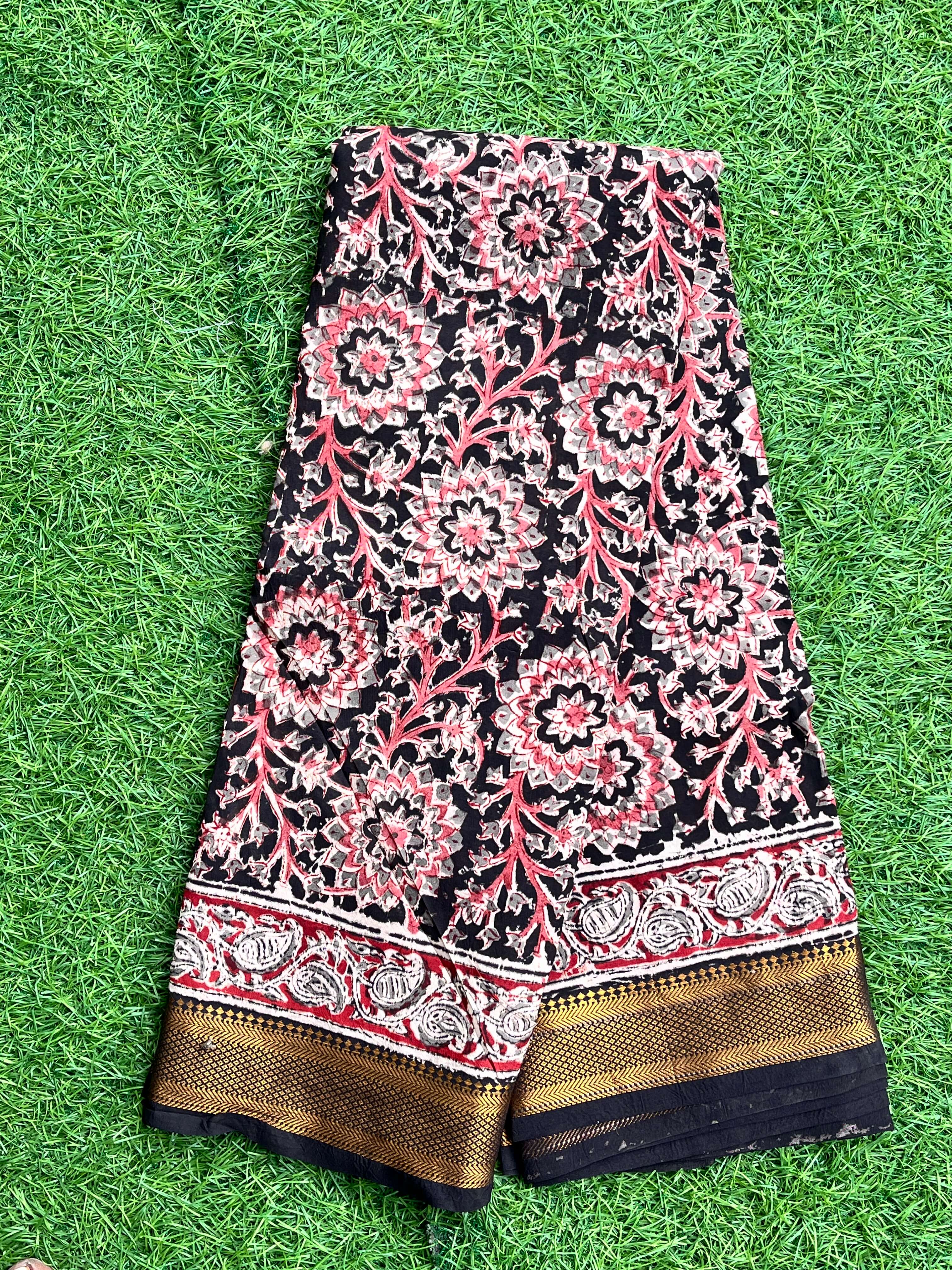 Kalamkari Chennuri Silk Nizam Border Saree-KNB-HP-M107