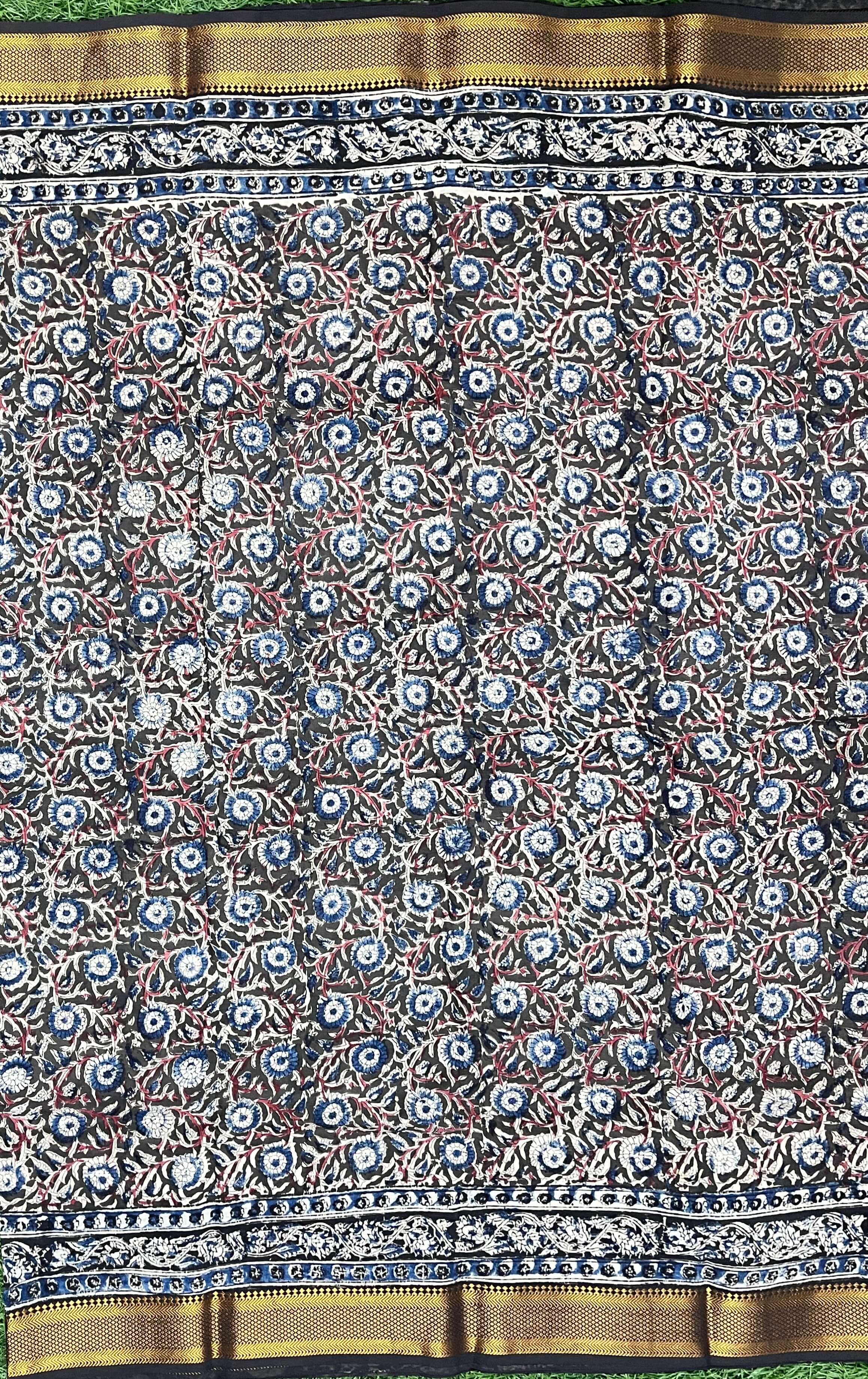 Kalamkari Chennuri Silk Nizam Border Saree-KNB-HP-M110