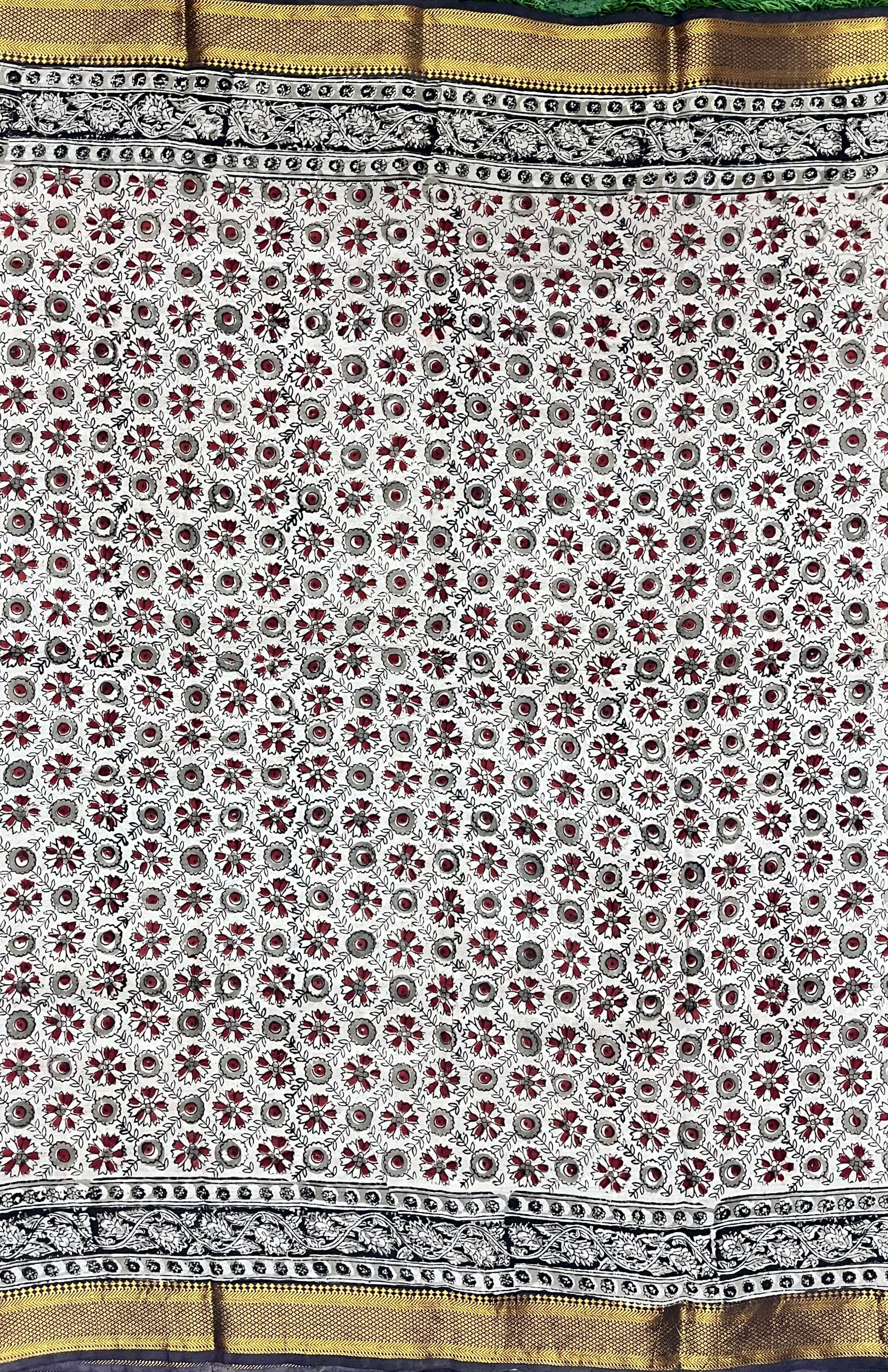 Kalamkari Chennuri Silk Nizam Border Saree-KNB-HP-M111