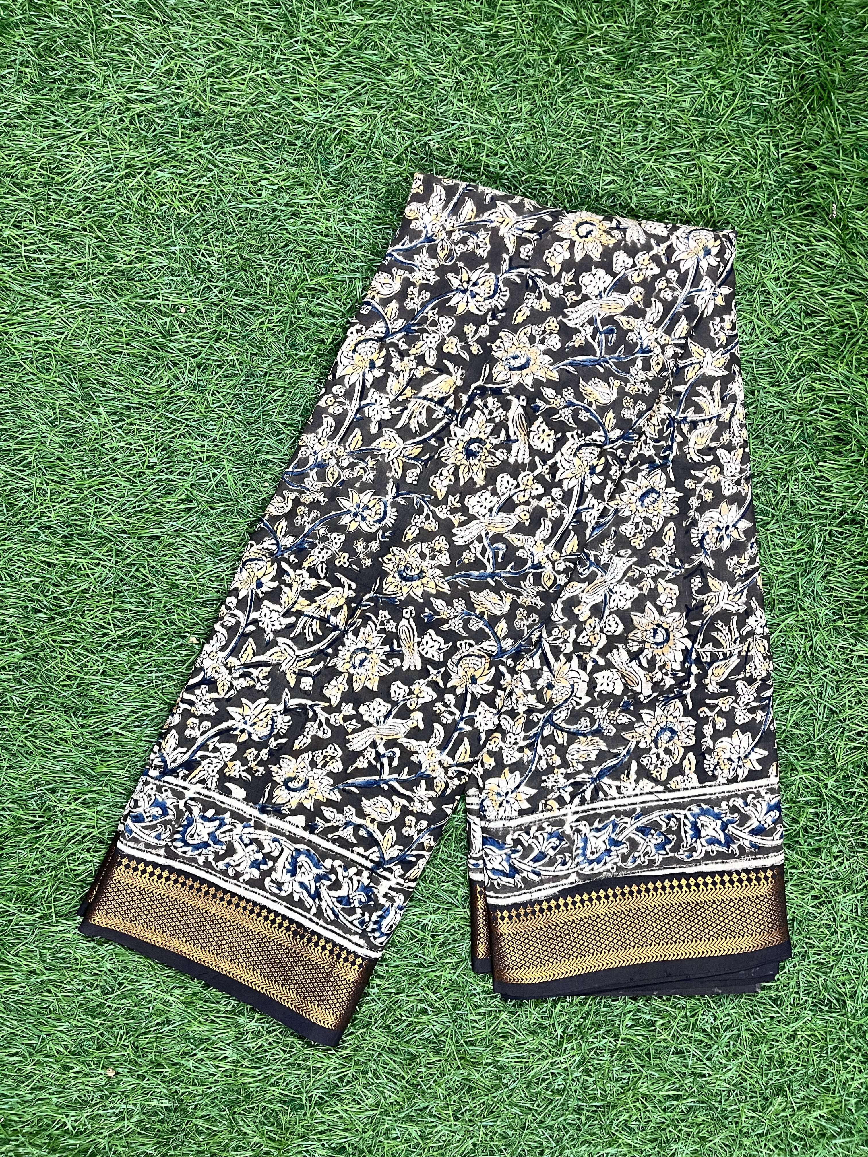 Kalamkari Chennuri Silk Nizam Border Saree-KNB-HP-M112
