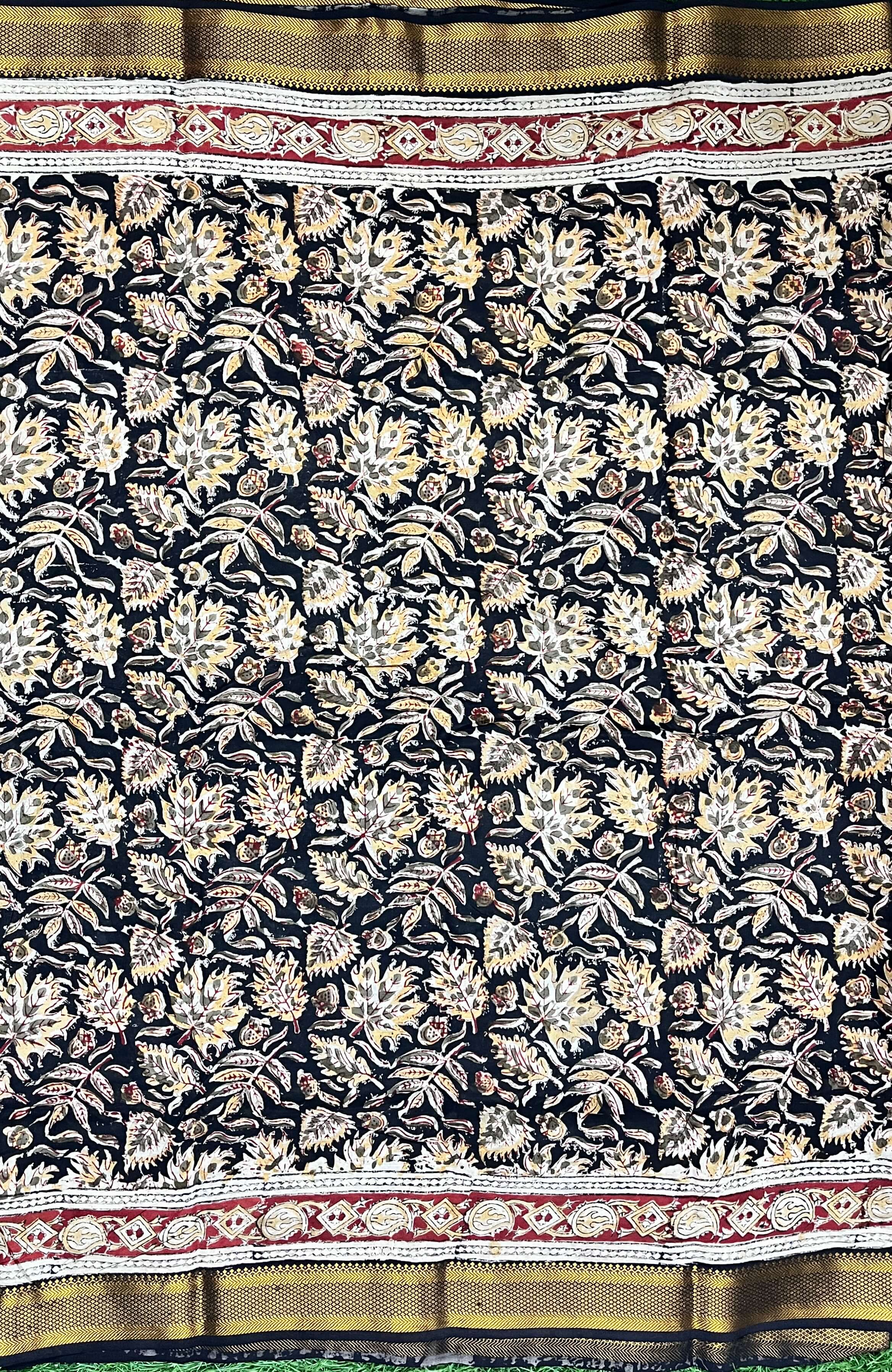 Kalamkari Chennuri Silk Nizam Border Saree-KNB-HP-M113