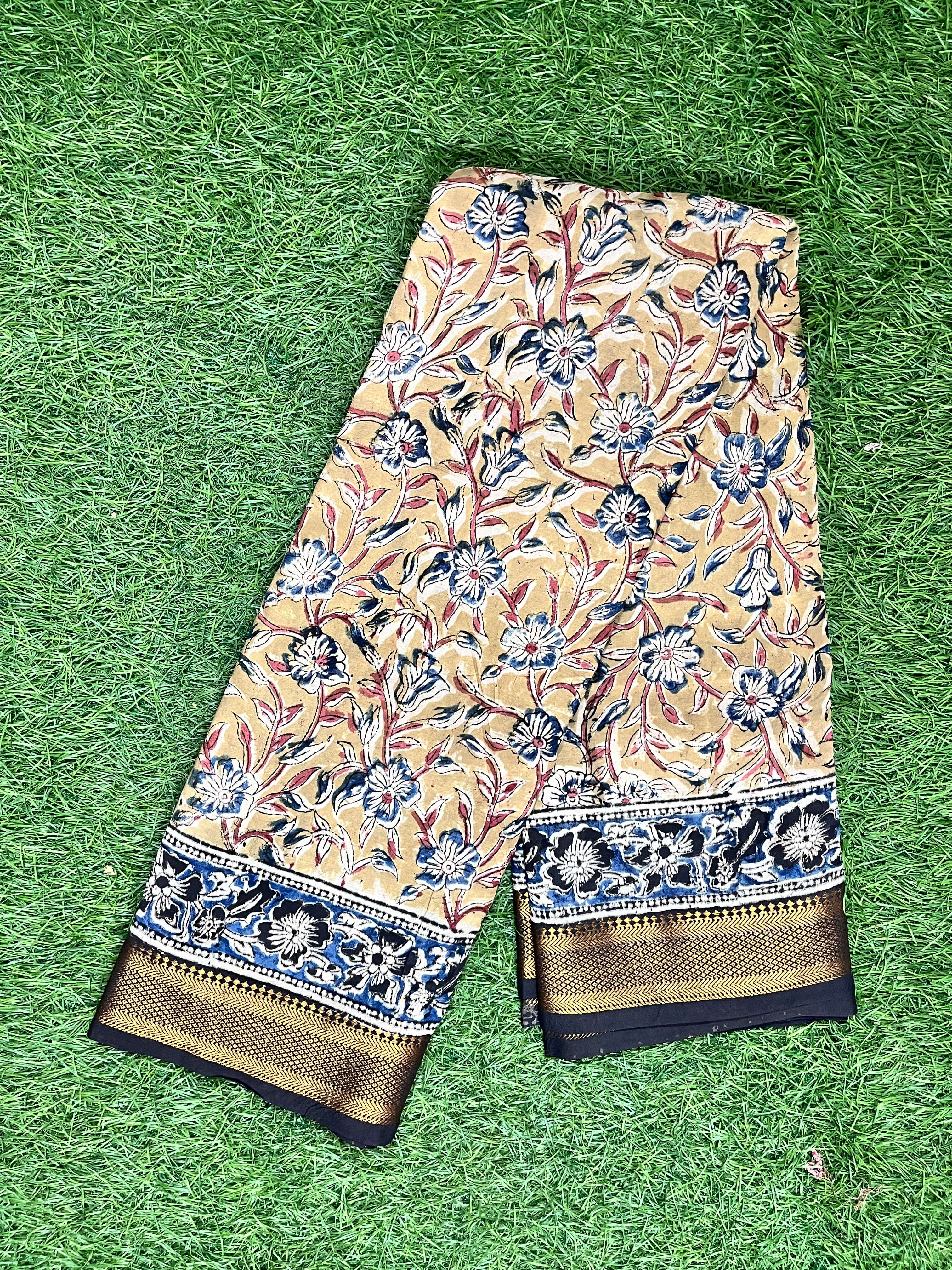 Kalamkari Chennuri Silk Nizam Border Saree-KNB-HP-M114