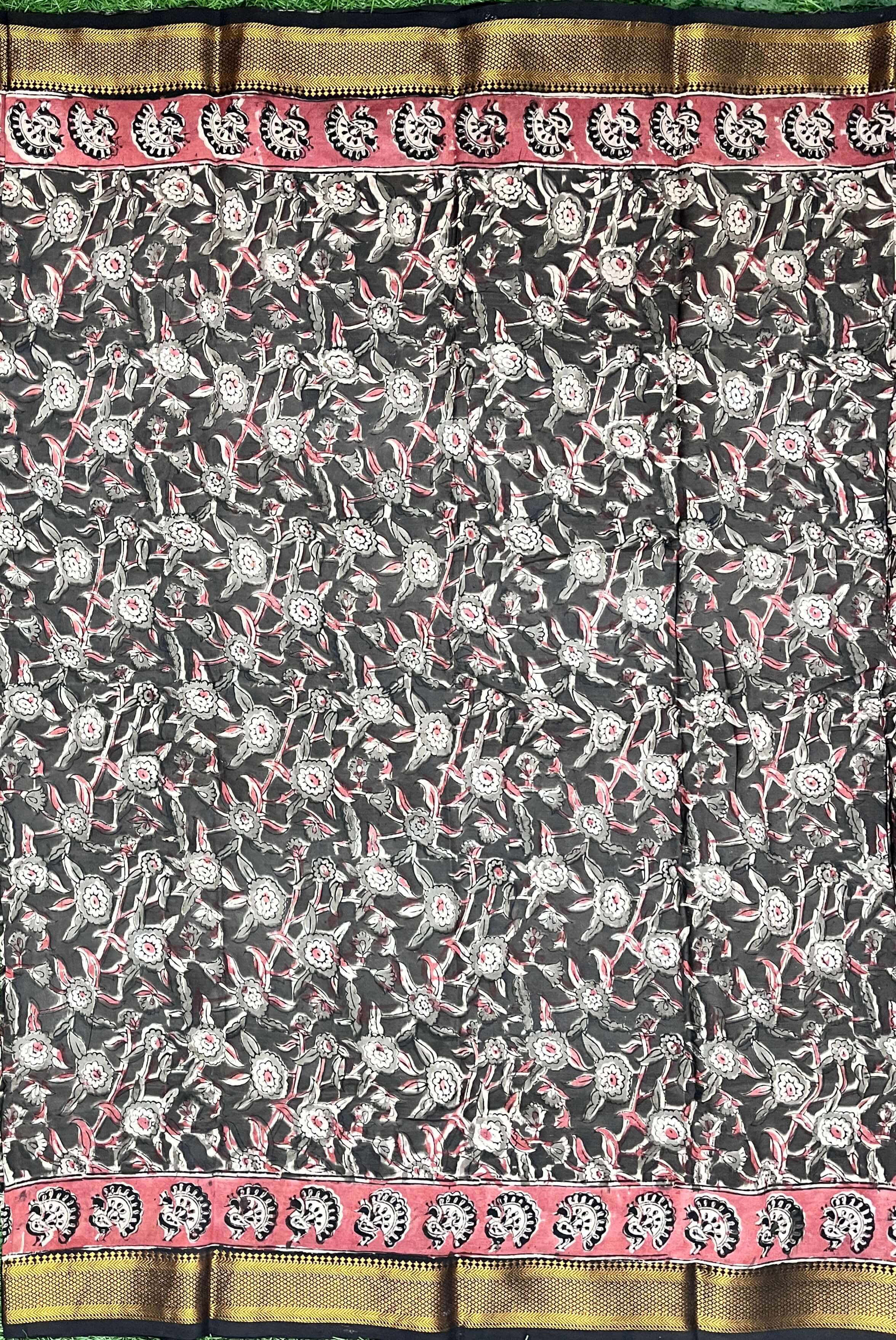 Kalamkari Chennuri Silk Nizam Border Saree-KNB-HP-M115