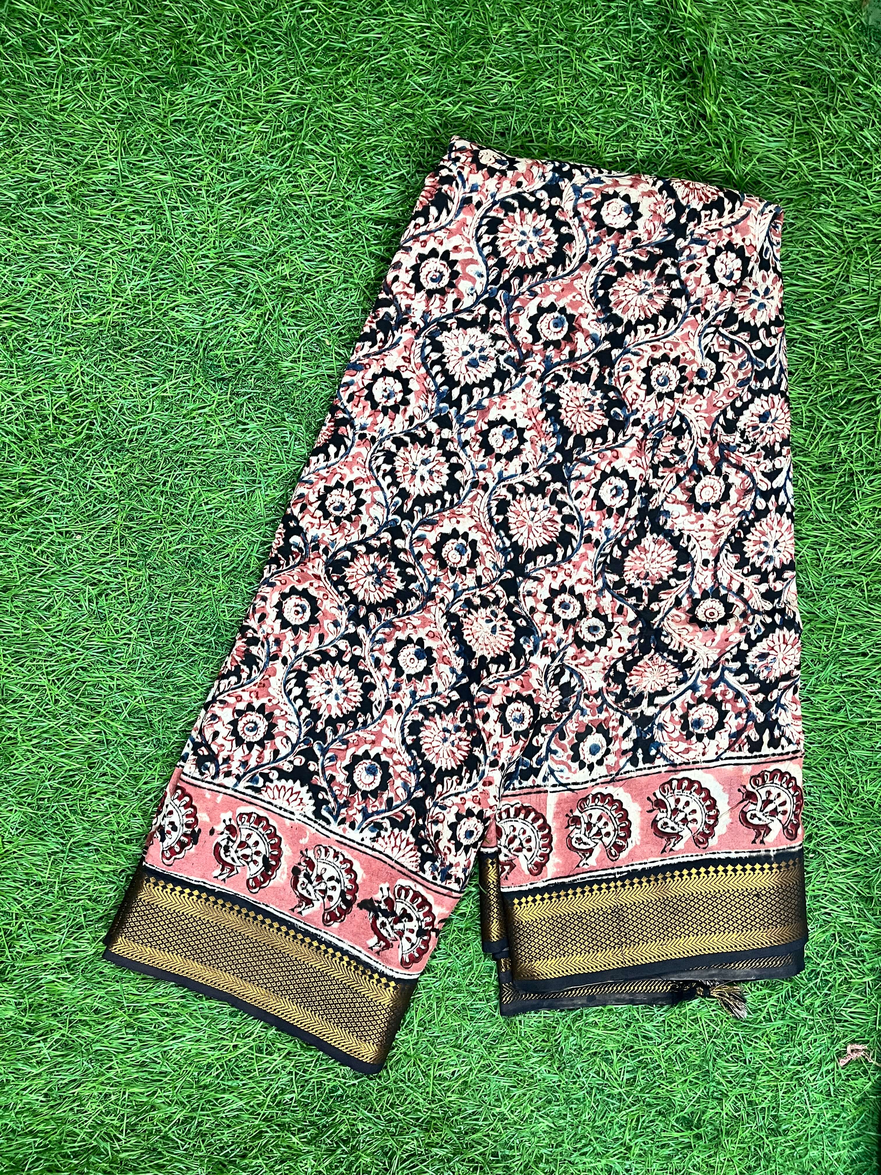 Kalamkari Chennuri Silk Nizam Border Saree-KNB-HP-M119
