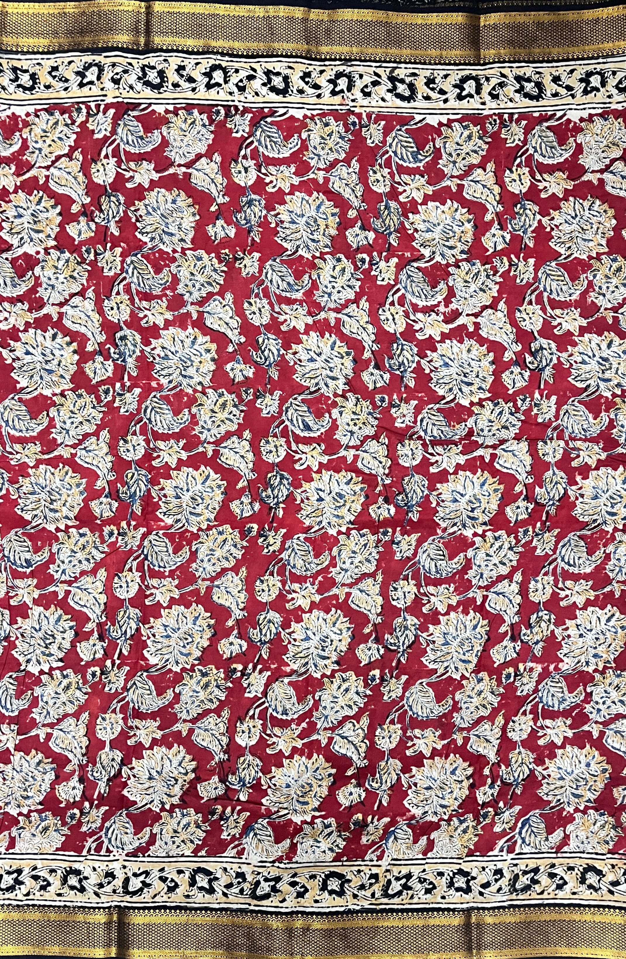 Kalamkari Chennuri Silk Nizam Border Saree-KNB-HP-M118