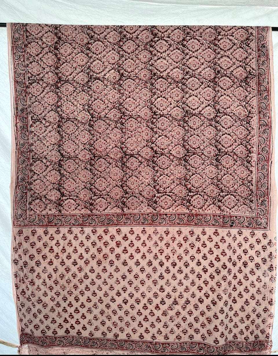 Hand Block Printed Kalamkari Saree KCH-M032