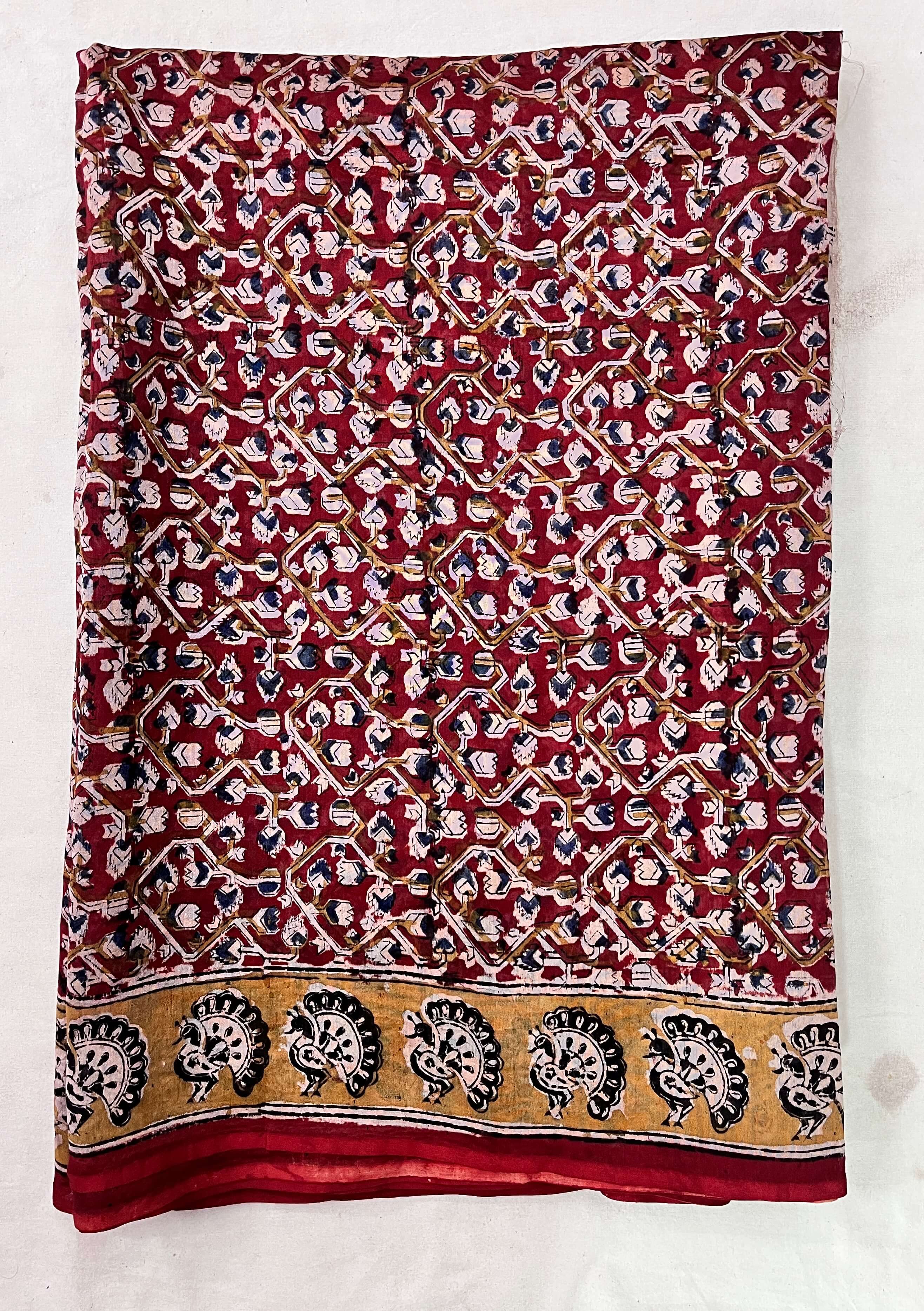 Kalamkari Chanderi Silk Saree-KCHAN-M035