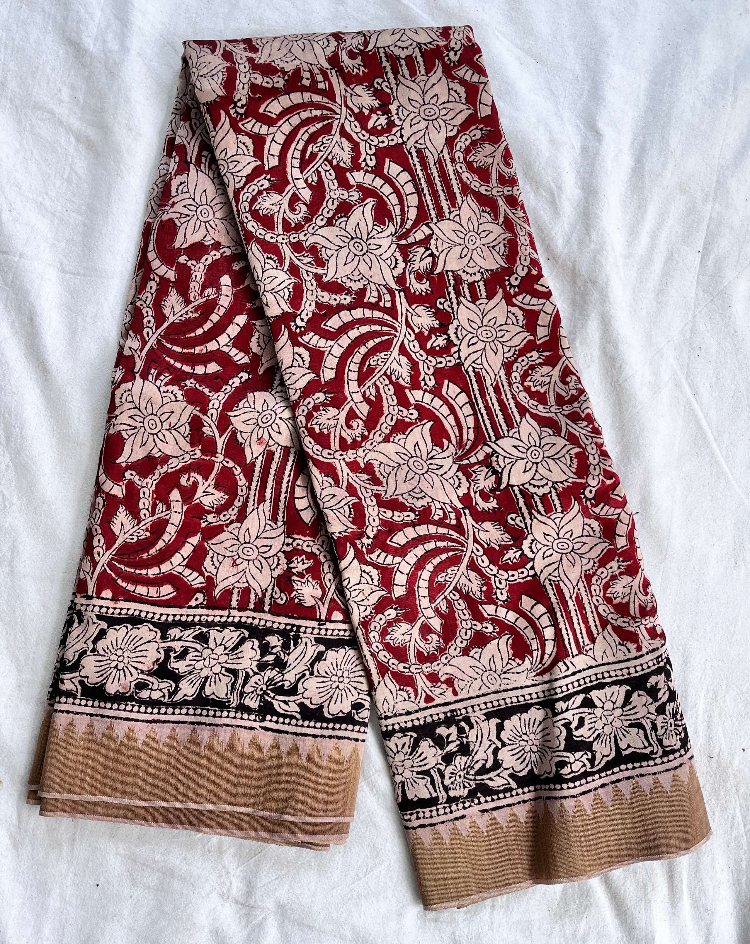 Kalamkari Chanderi Silk Saree-KCHAN-M040