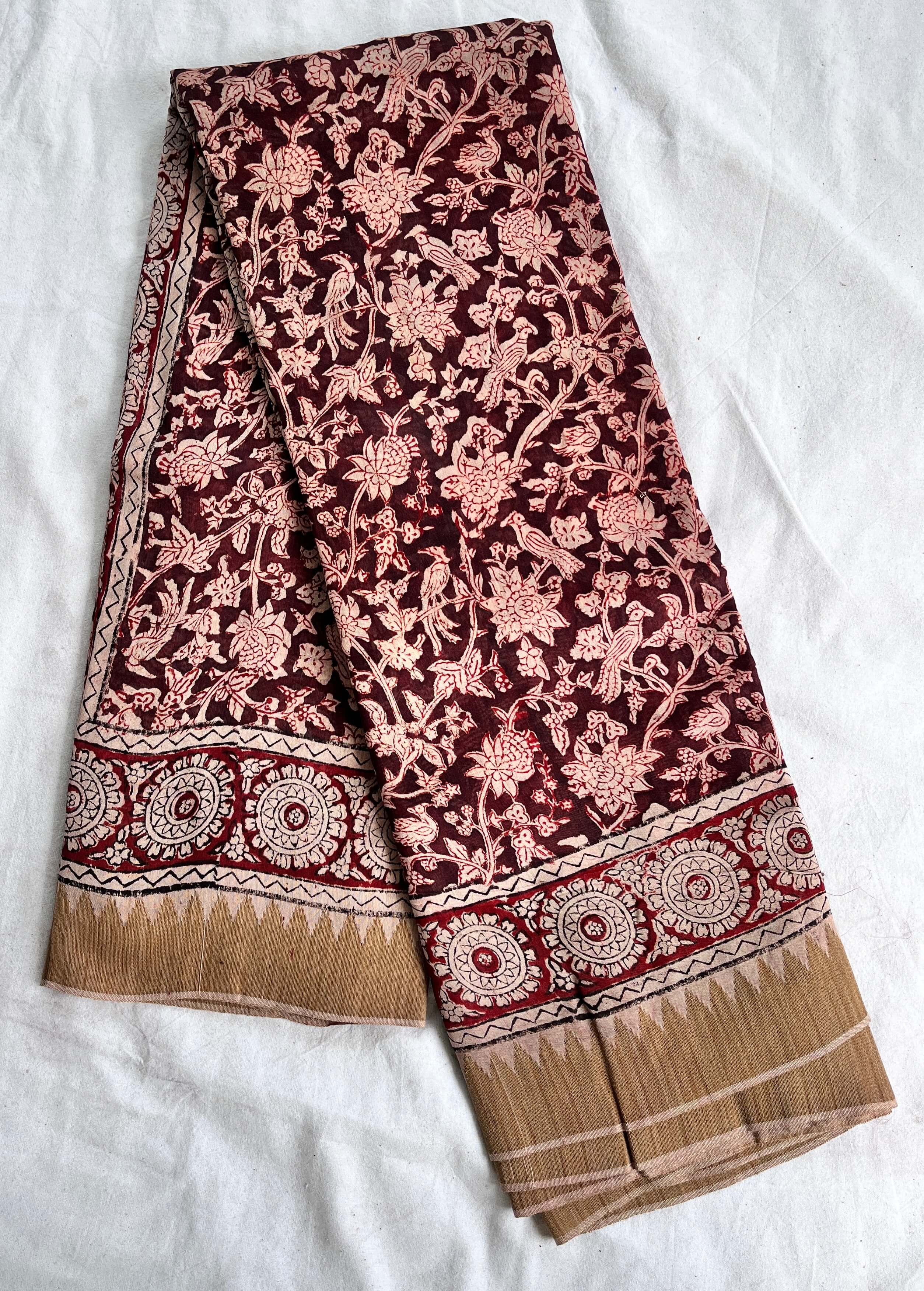 Kalamkari Chanderi Silk Saree-KCHAN-M050