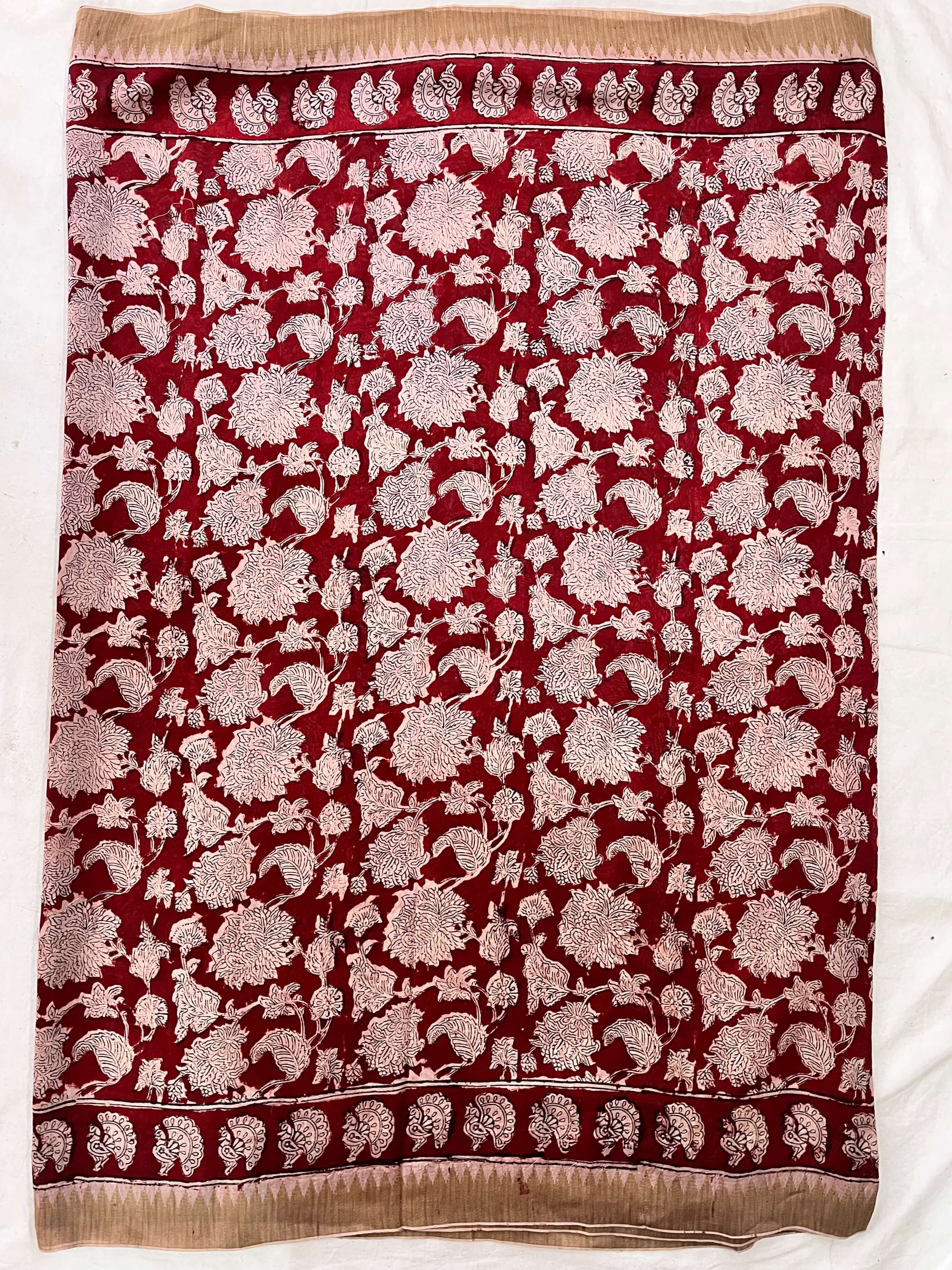 Kalamkari Chanderi Silk Saree-KCHAN-M076