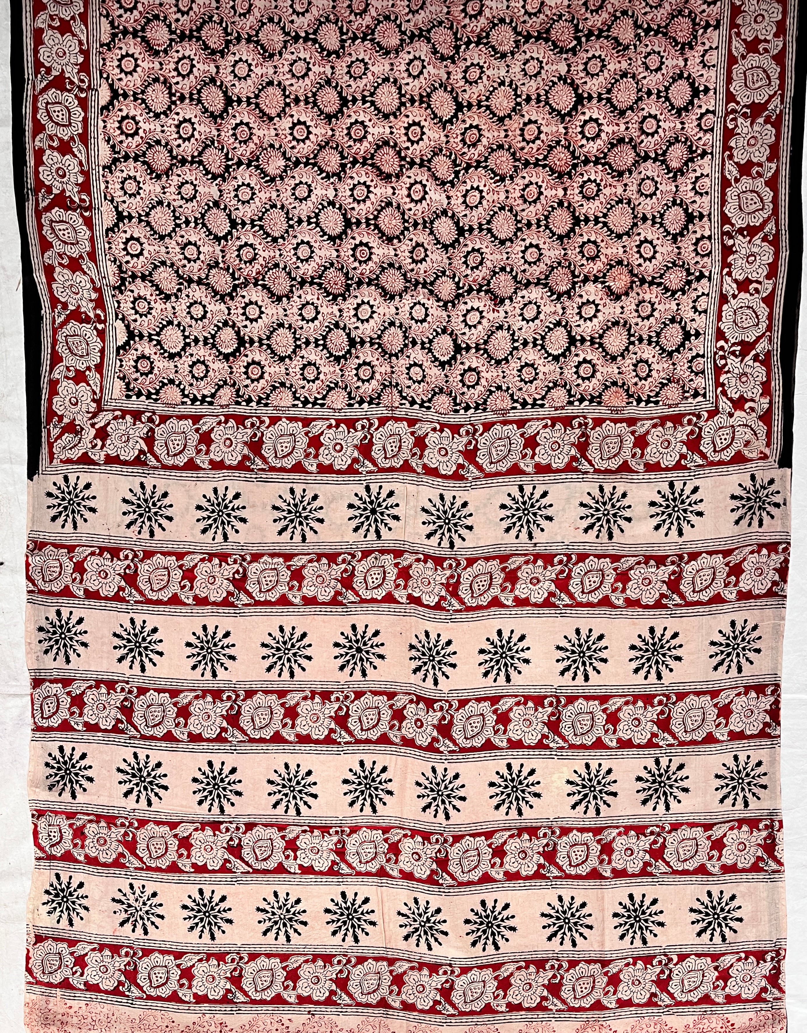 Hand Block Printed Kalamkari Chenuri Silk  Saree KCSS-HB-M020