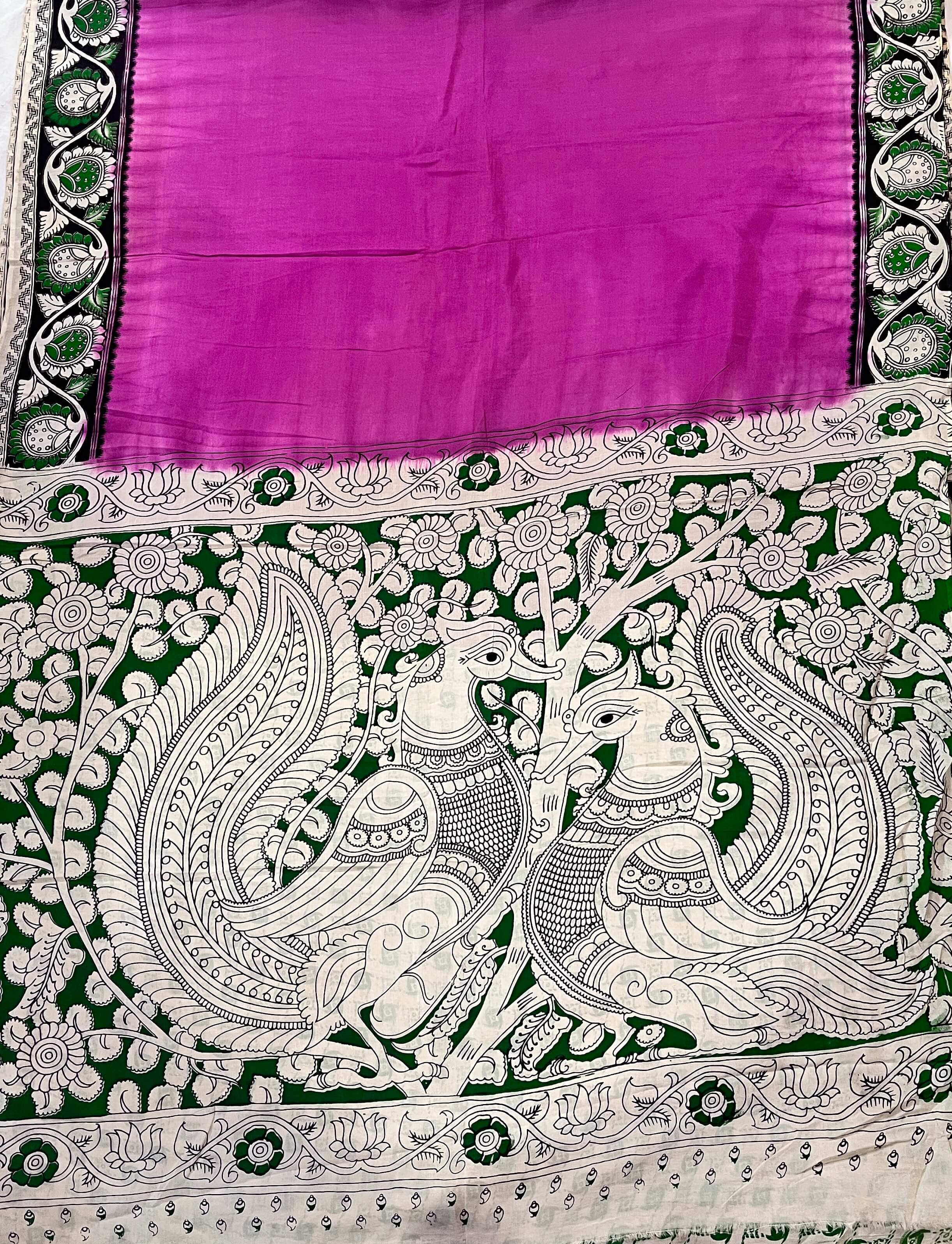 Tie & Dye Kalamkari Chenuri Silk Sarees – KHBTD-M032-001