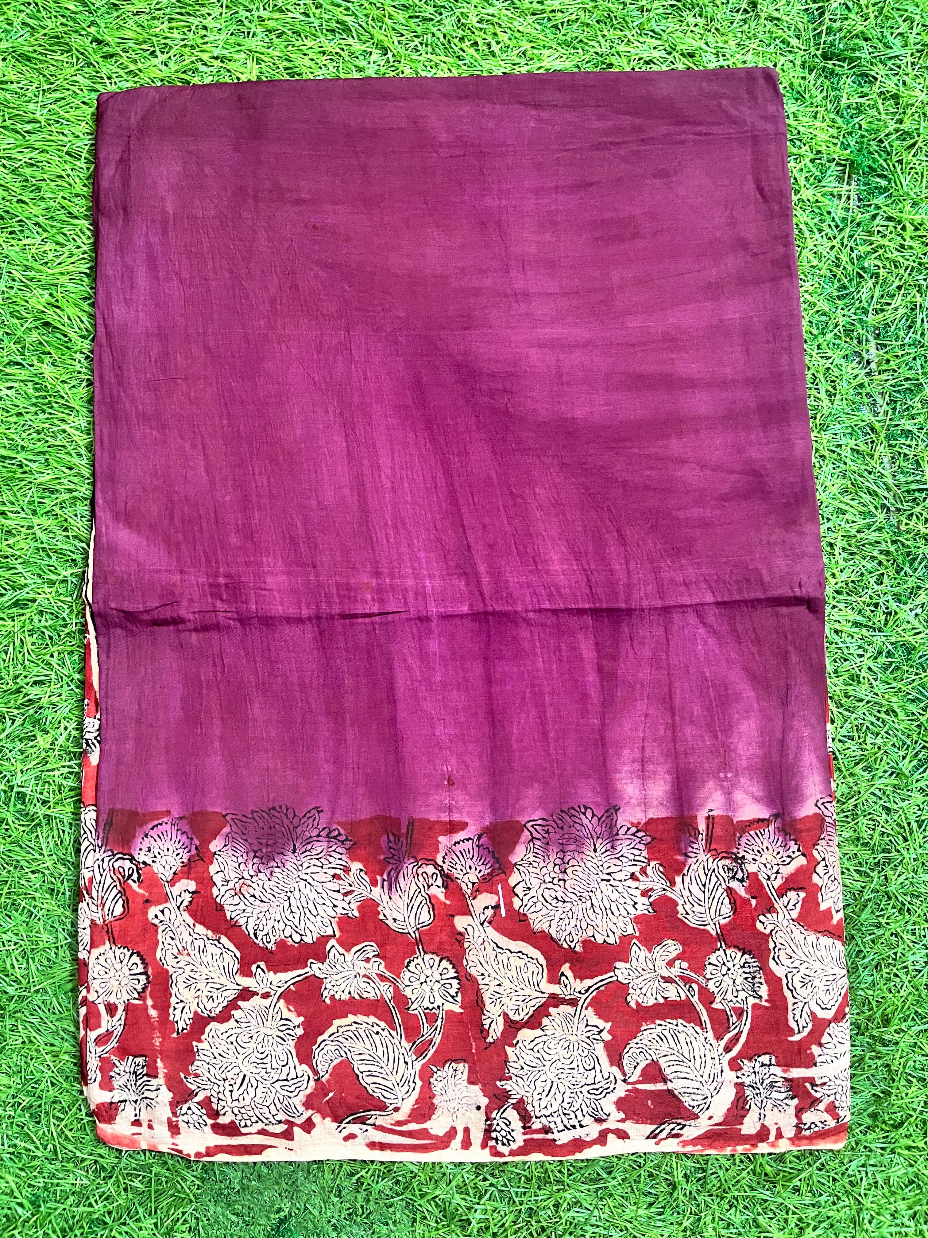 Tie & Dye Kalamkari Chenuri Silk Sarees – KHBTD-M138
