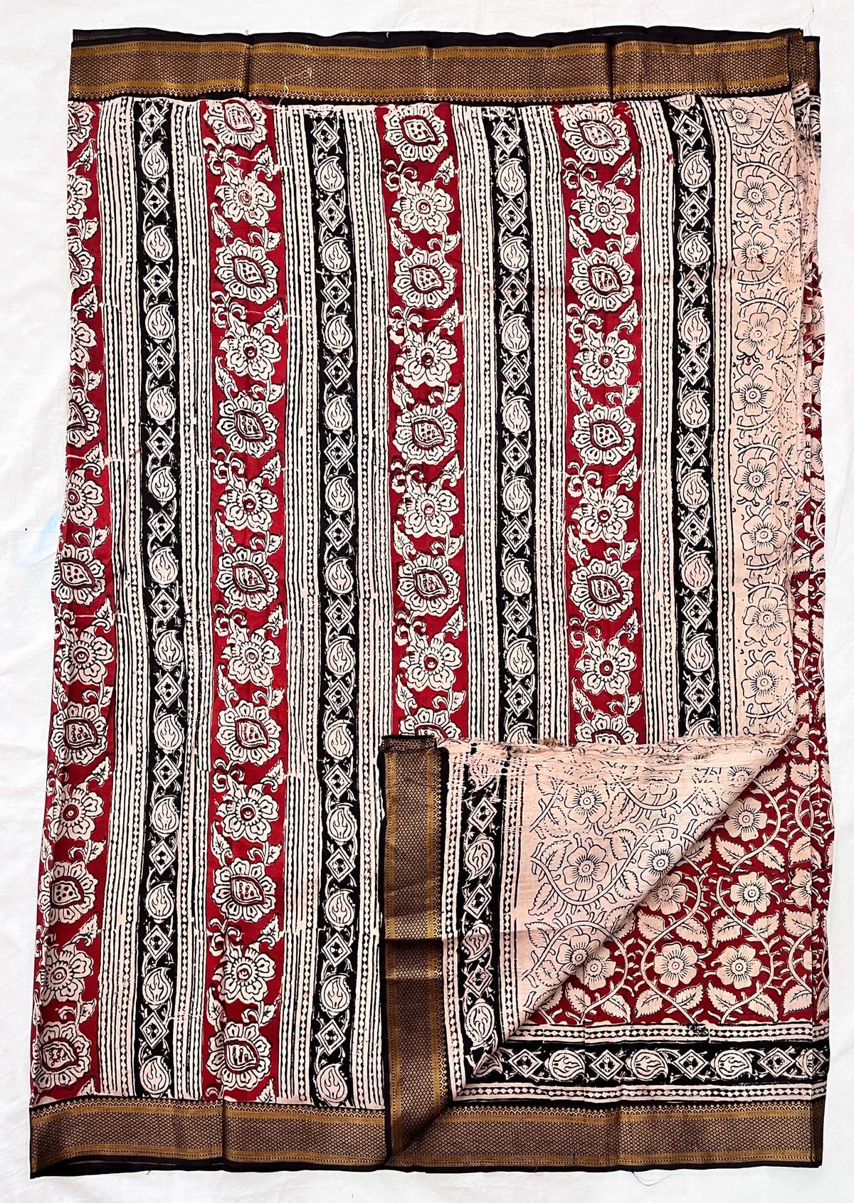 Kalamkari Chennuri Silk Nizam Border Saree-KNB-HP-M053 – JSP Handlooms