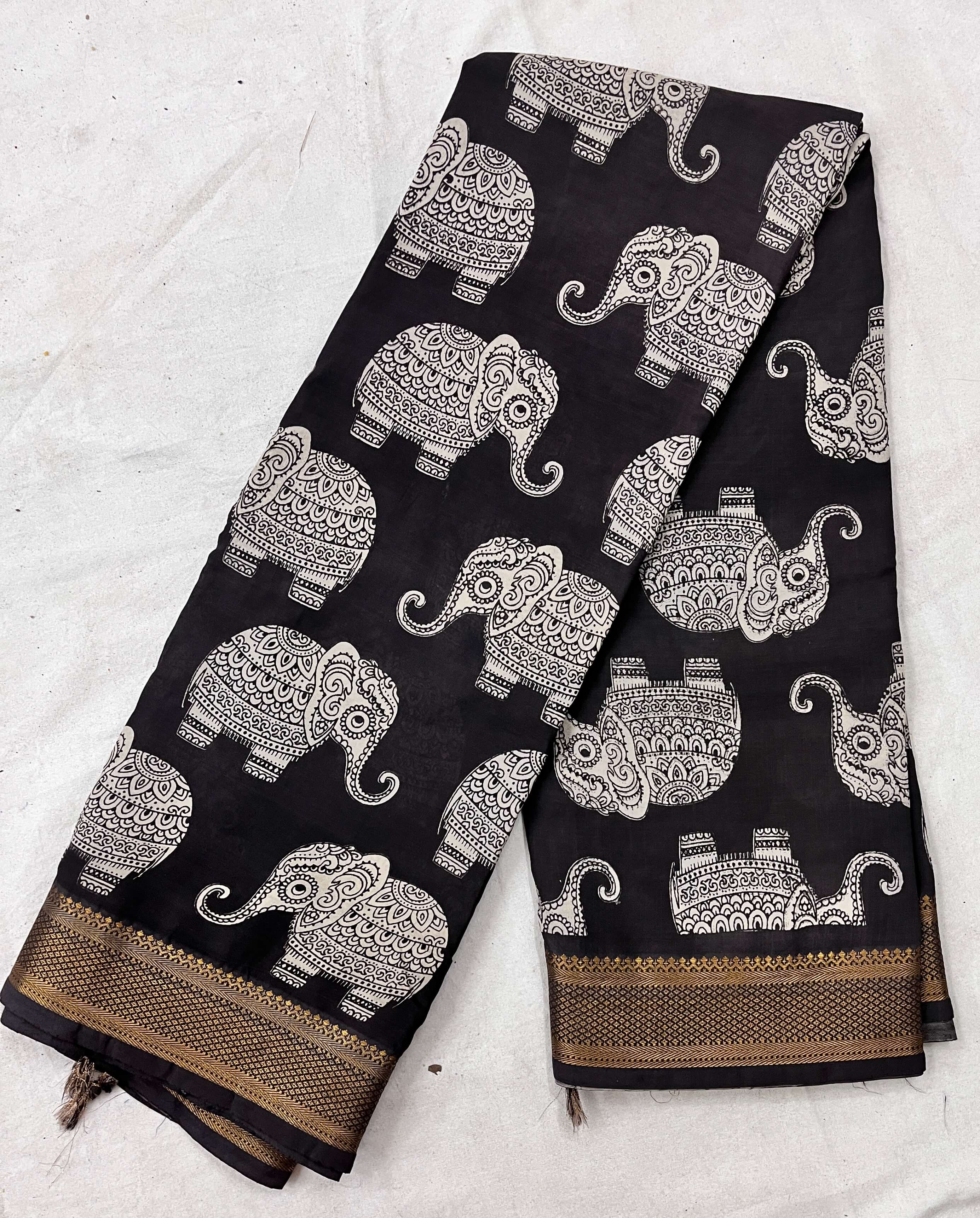 Kalamkari Chennuri Silk Nizam Border Saree-KNB-SP-M062