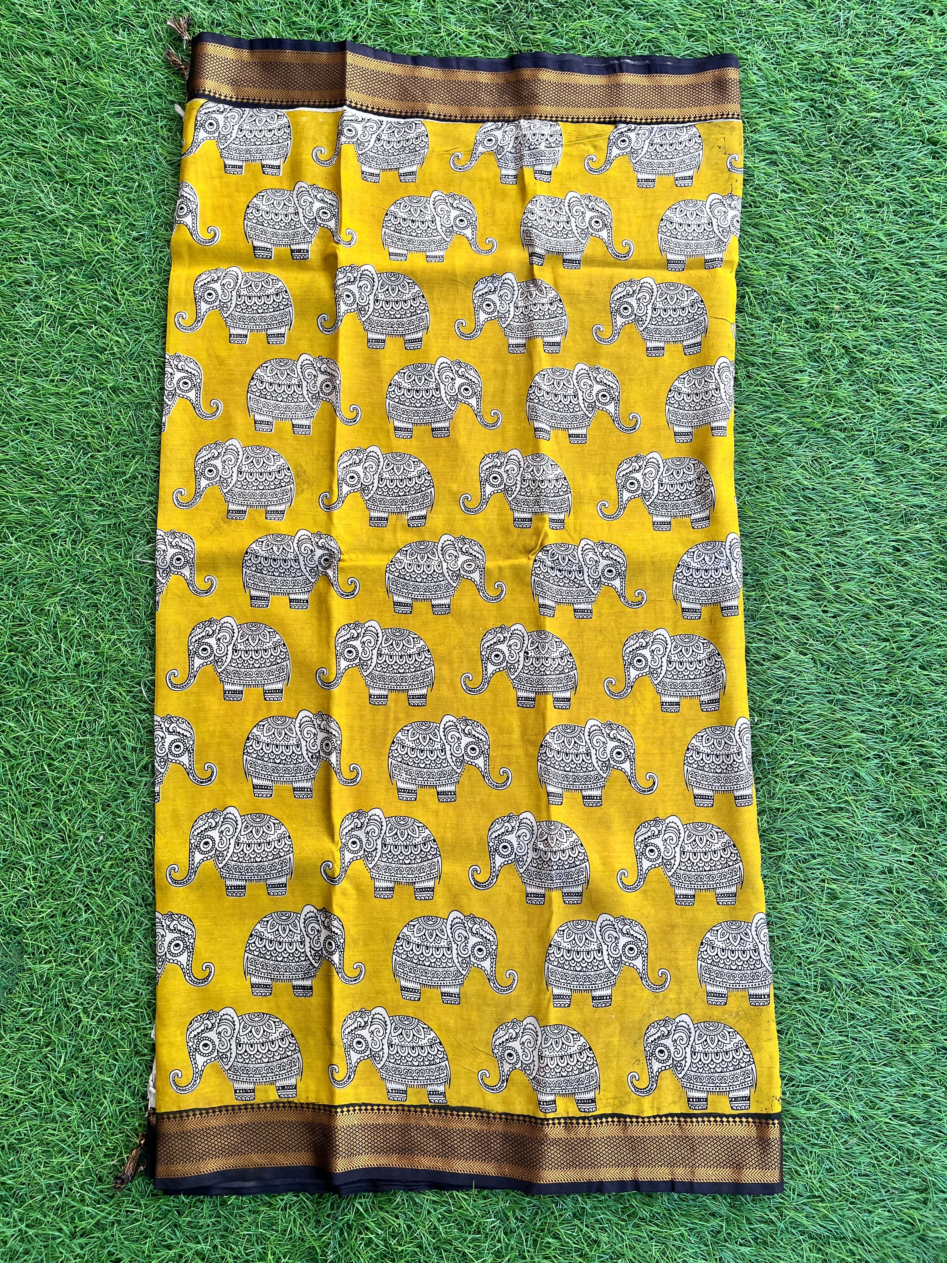 Kalamkari Chennuri Silk Nizam Border Saree-KNB-SP-M103