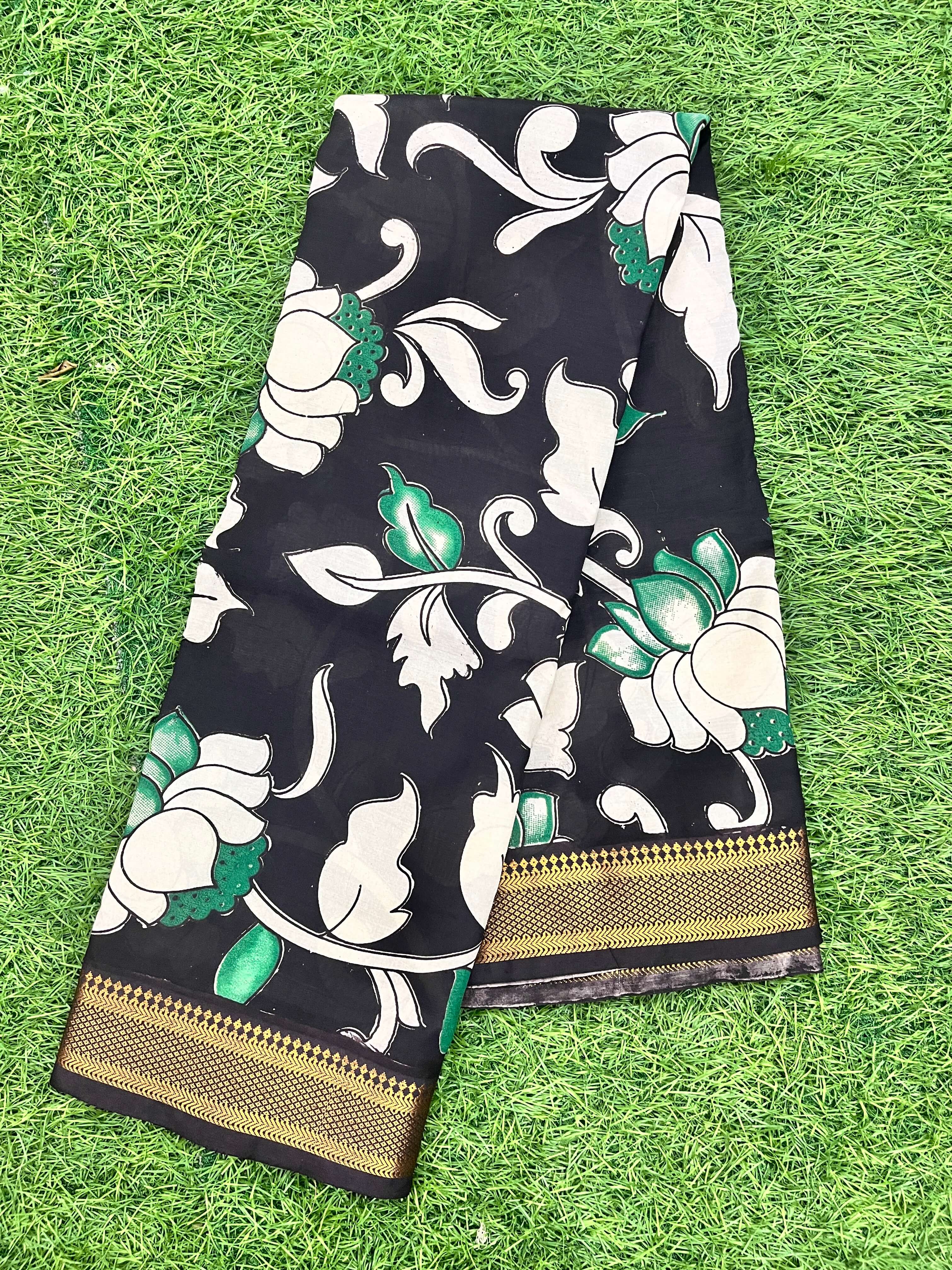 Kalamkari Chennuri Silk Nizam Border Saree-KNB-SP-M133