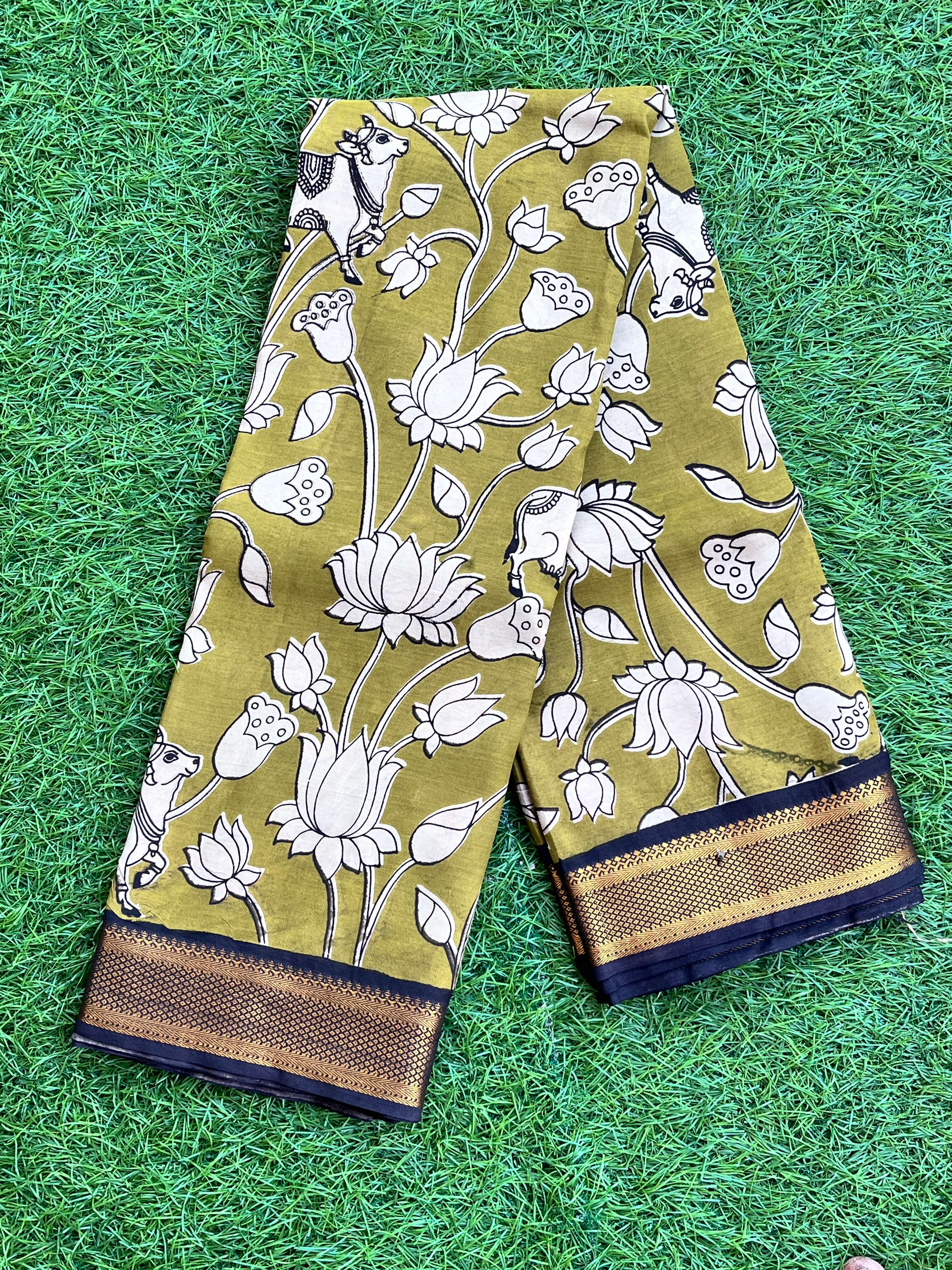 Kalamkari Chennuri Silk Nizam Border Saree-KNB-SP-M158