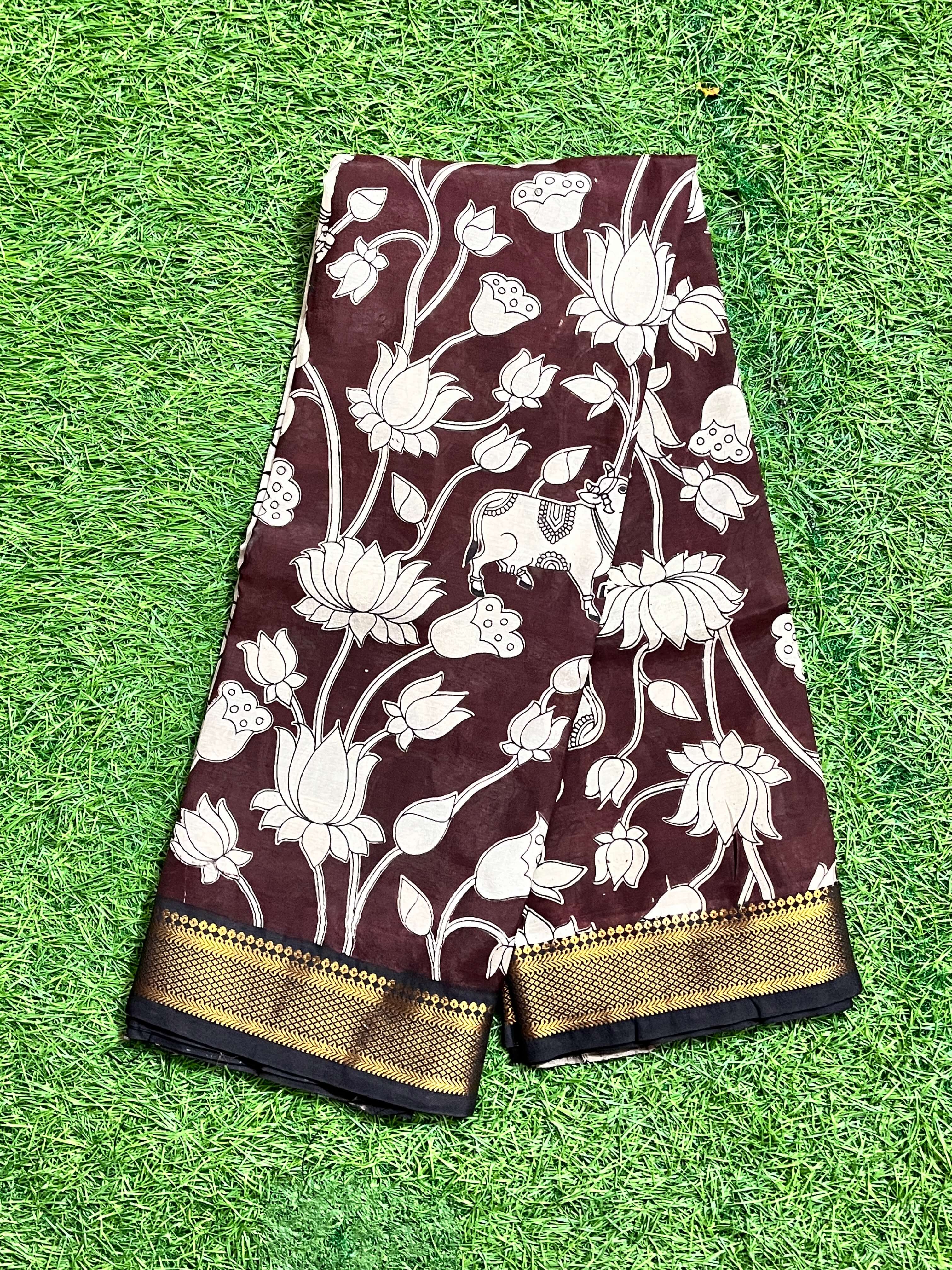 Kalamkari Chennuri Silk Nizam Border Saree-KNB-SP-M173