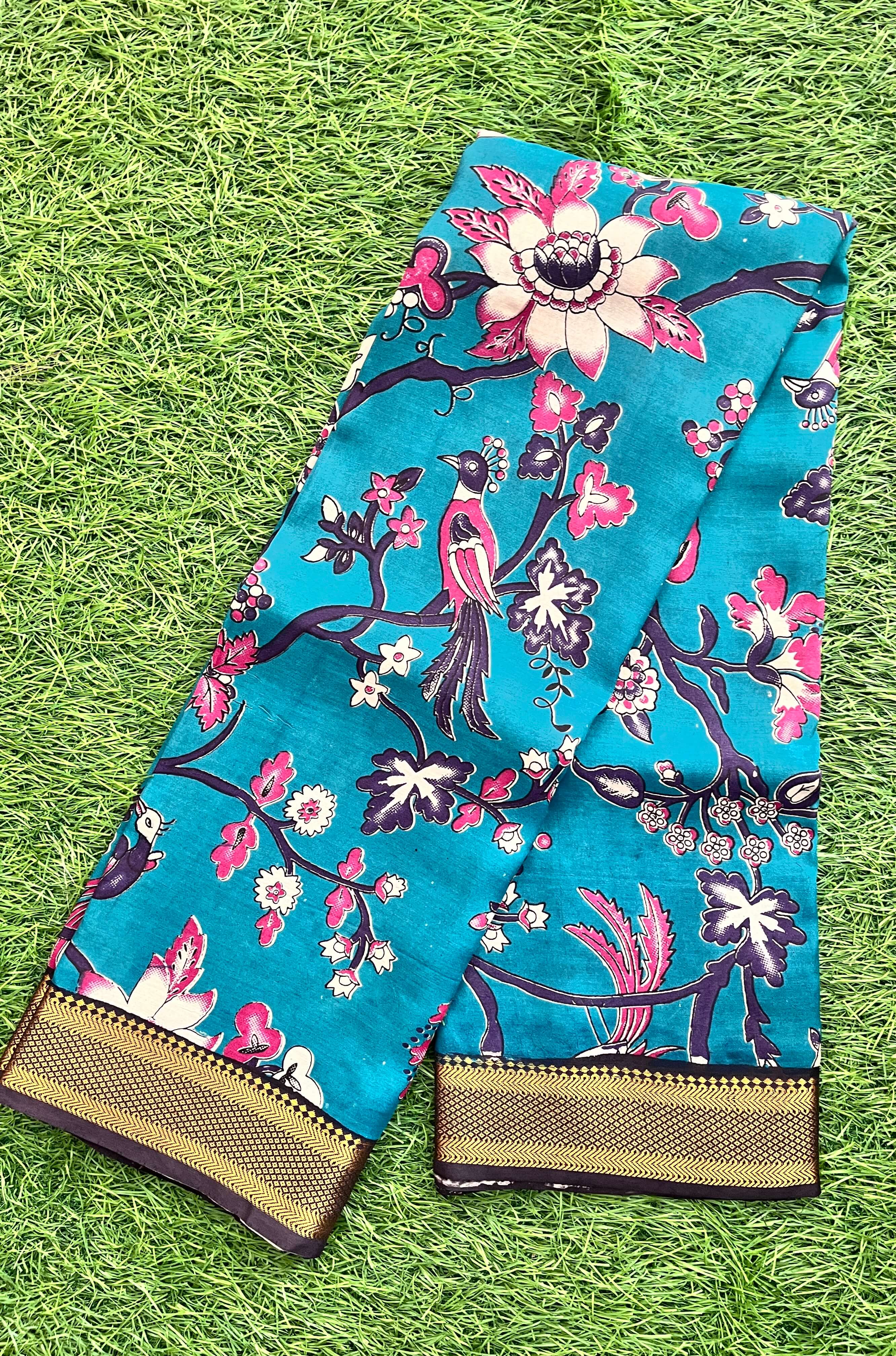 Kalamkari Chennuri Silk Nizam Border  Saree-KNB-SP-M202