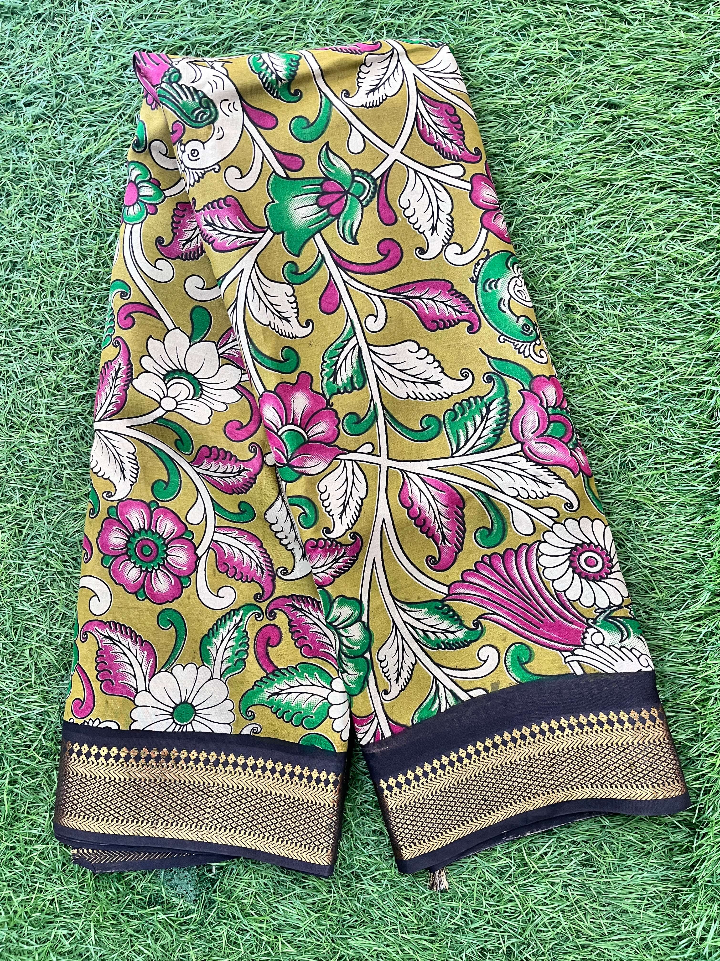 Kalamkari Chennuri Silk Nizam Border  Saree-KNB-SP-M204