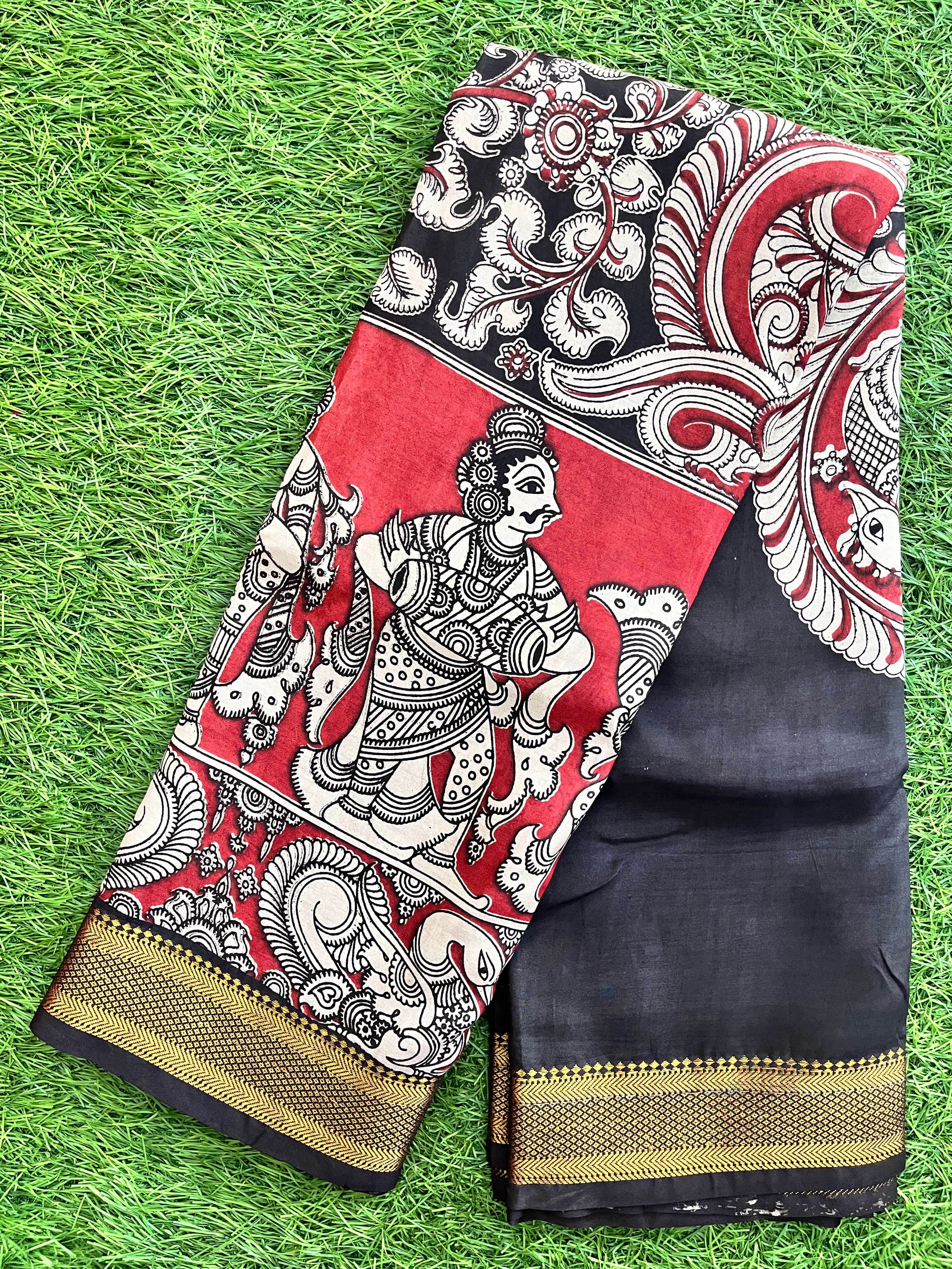 Kalamkari Chennuri Silk Nizam Border  Saree-KNB-SP-M212