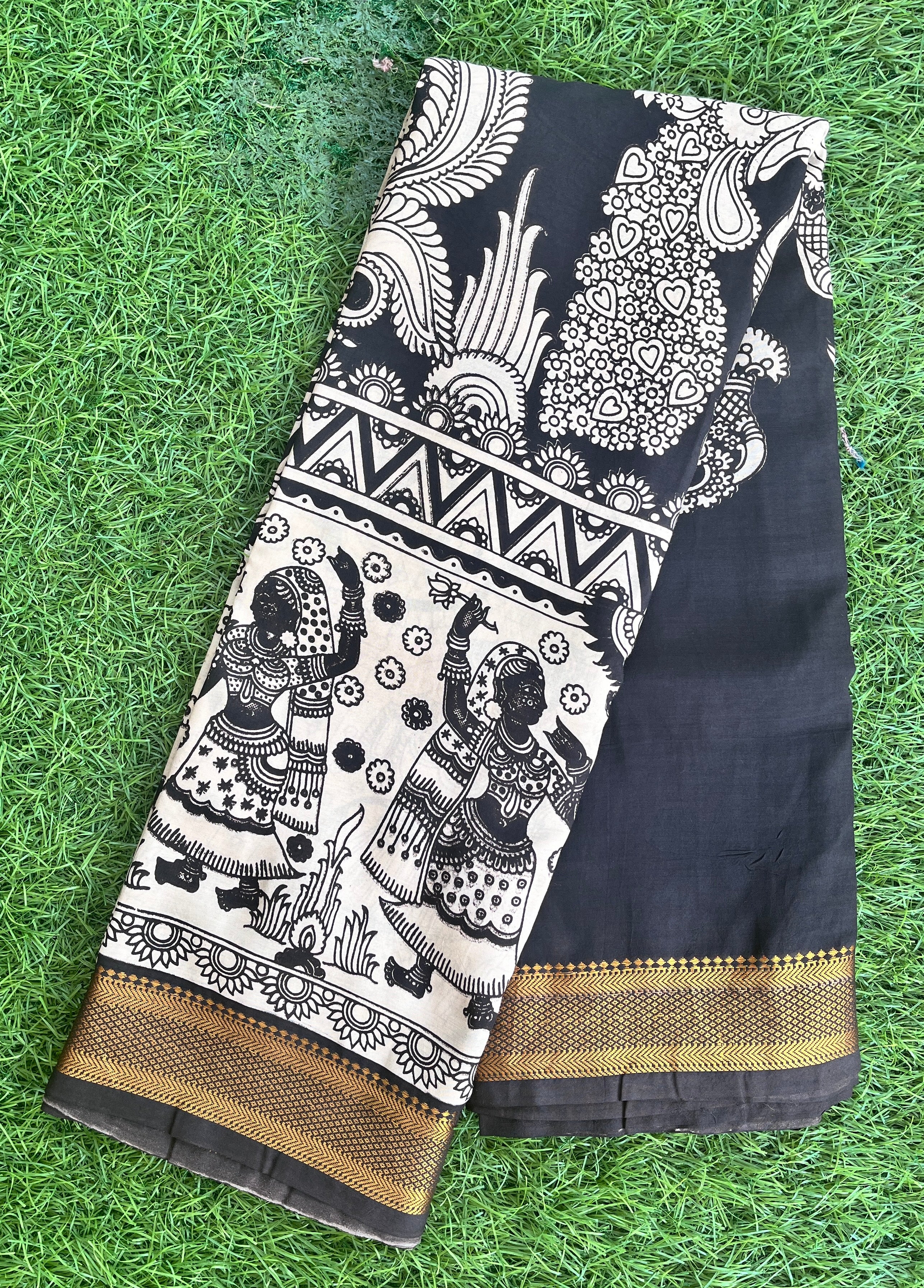 Kalamkari Chennuri Silk Nizam Border  Saree-KNB-SP-M216