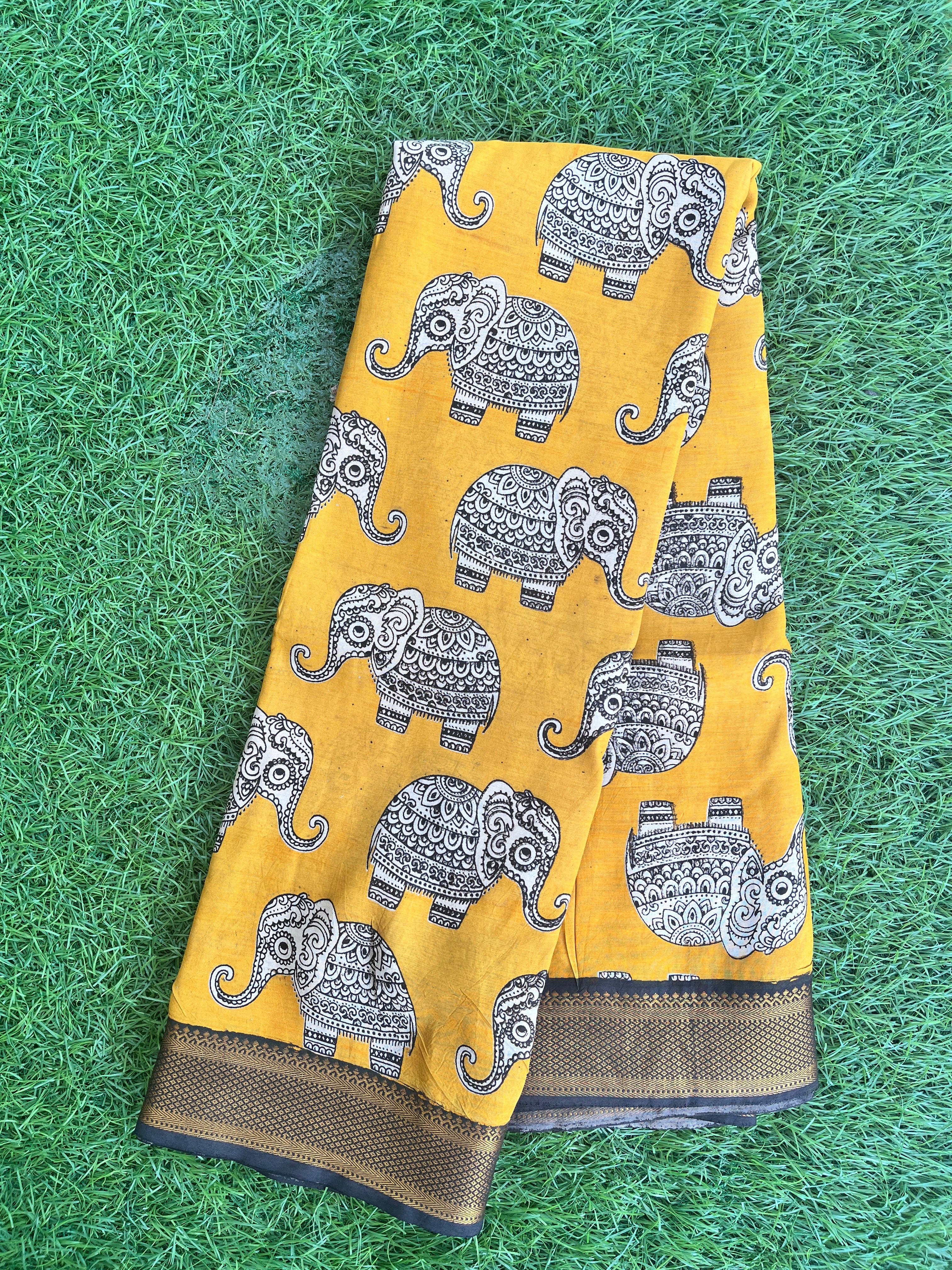 Kalamkari Chennuri Silk Nizam Border  Saree-KNB-SP-M219