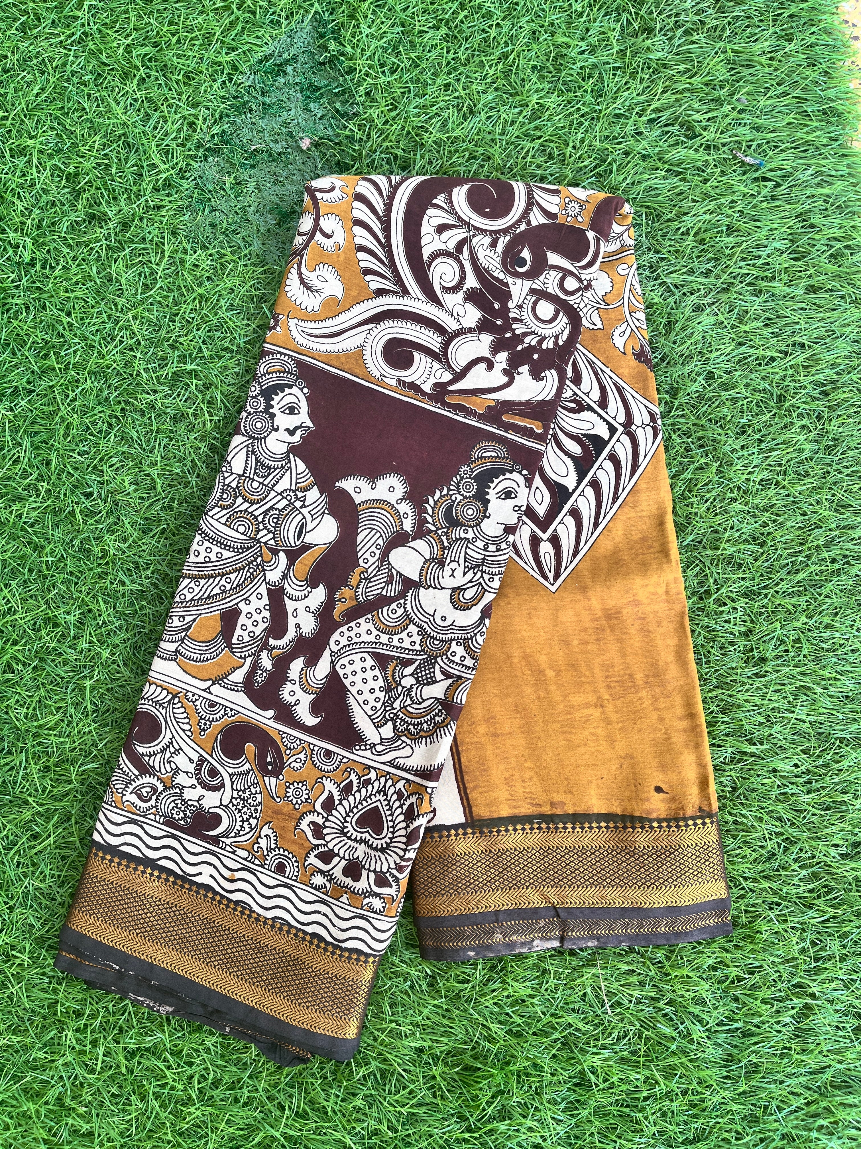 Kalamkari Chennuri Silk Nizam Border  Saree-KNB-SP-M220