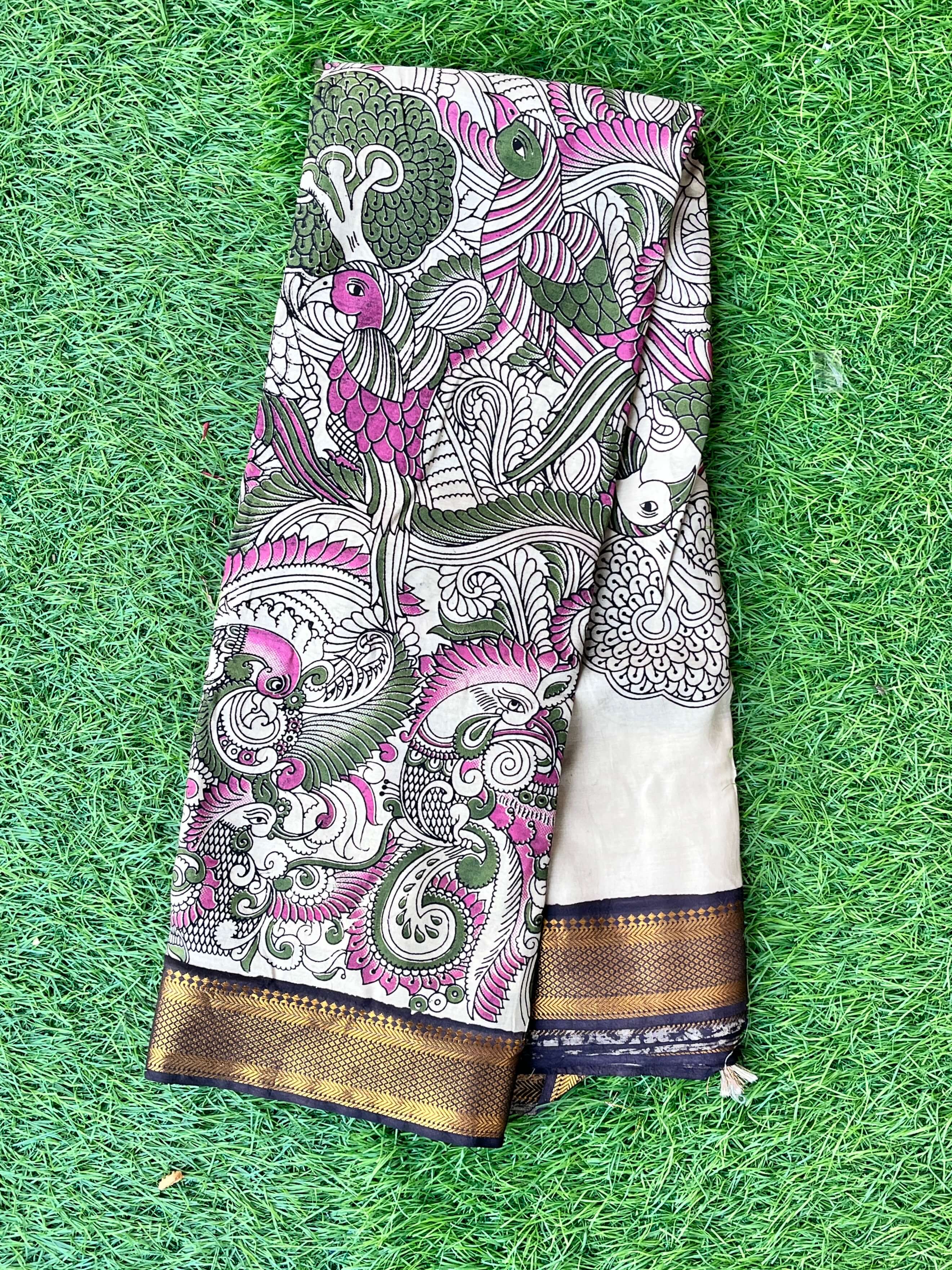 Kalamkari Chennuri Silk Nizam Border  Saree-KNB-SP-M253