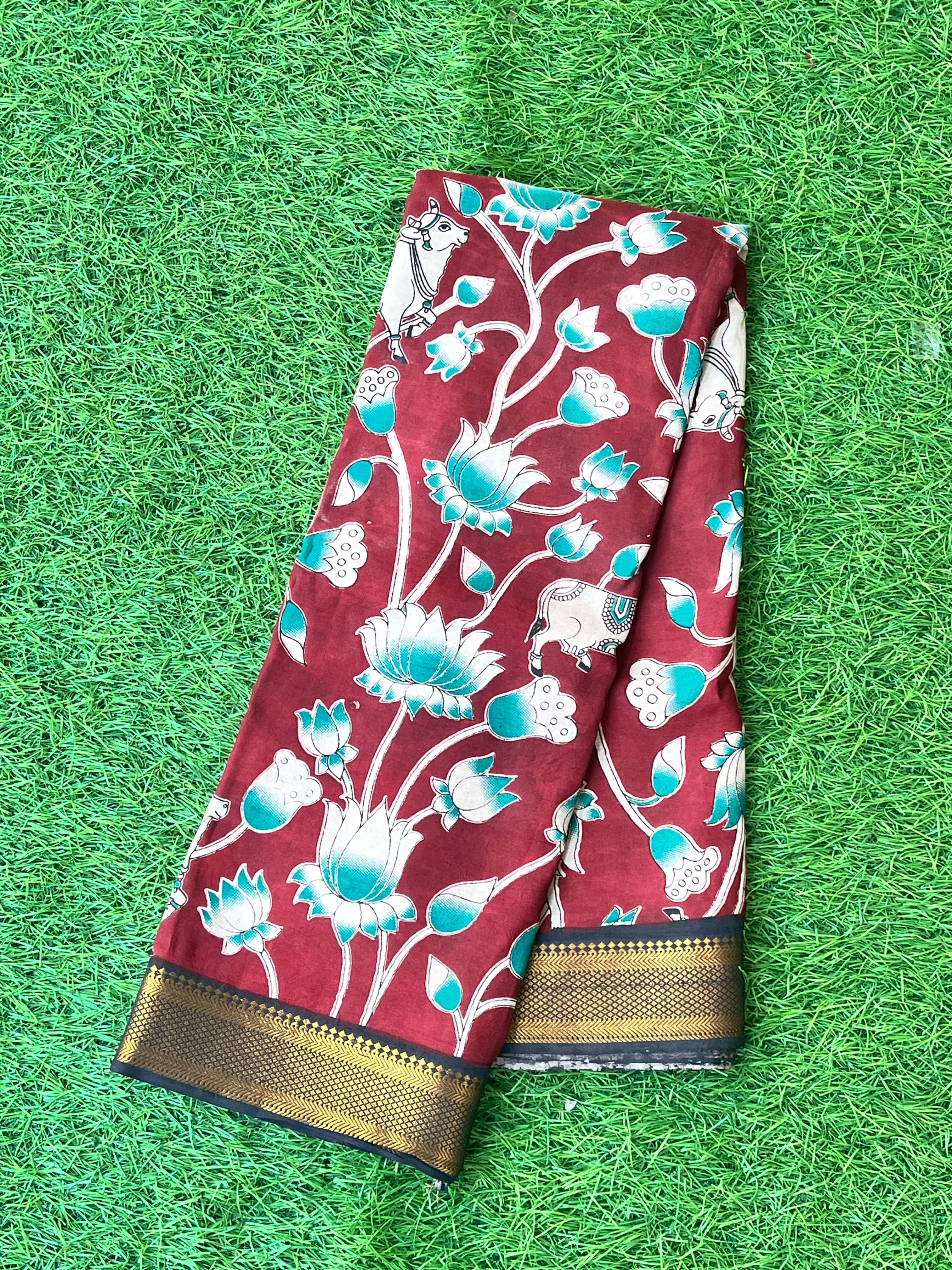 Kalamkari Chennuri Silk Nizam Border  Saree-KNB-SP-M254