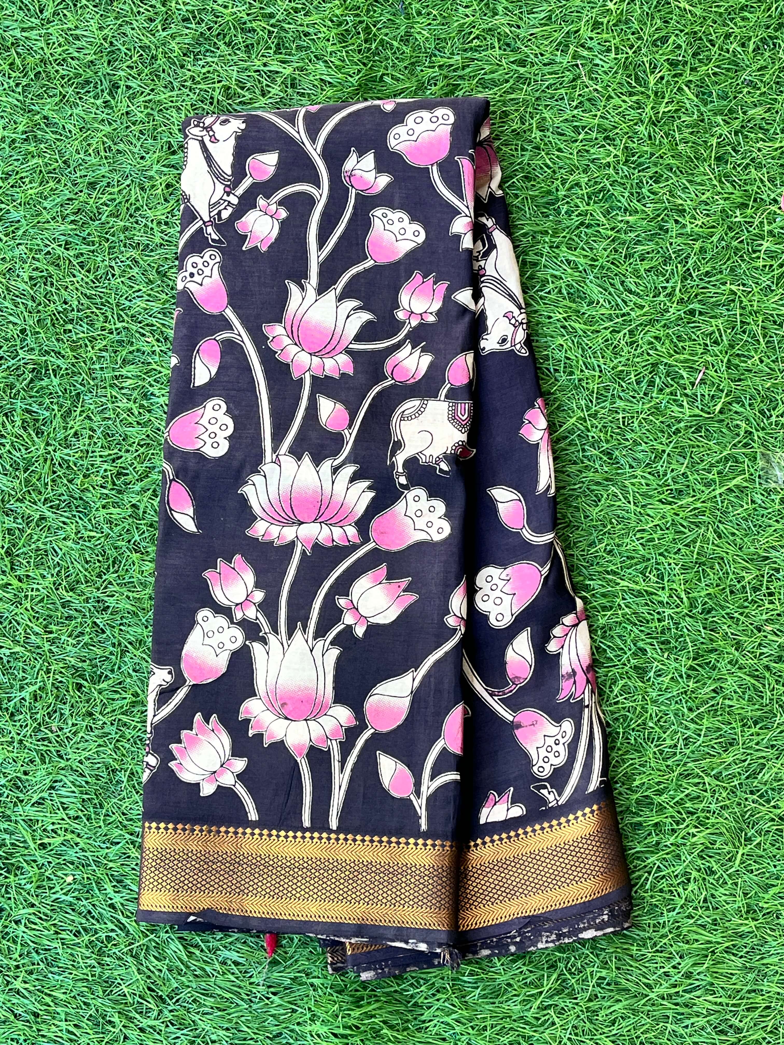 Kalamkari Chennuri Silk Nizam Border  Saree-KNB-SP-M255