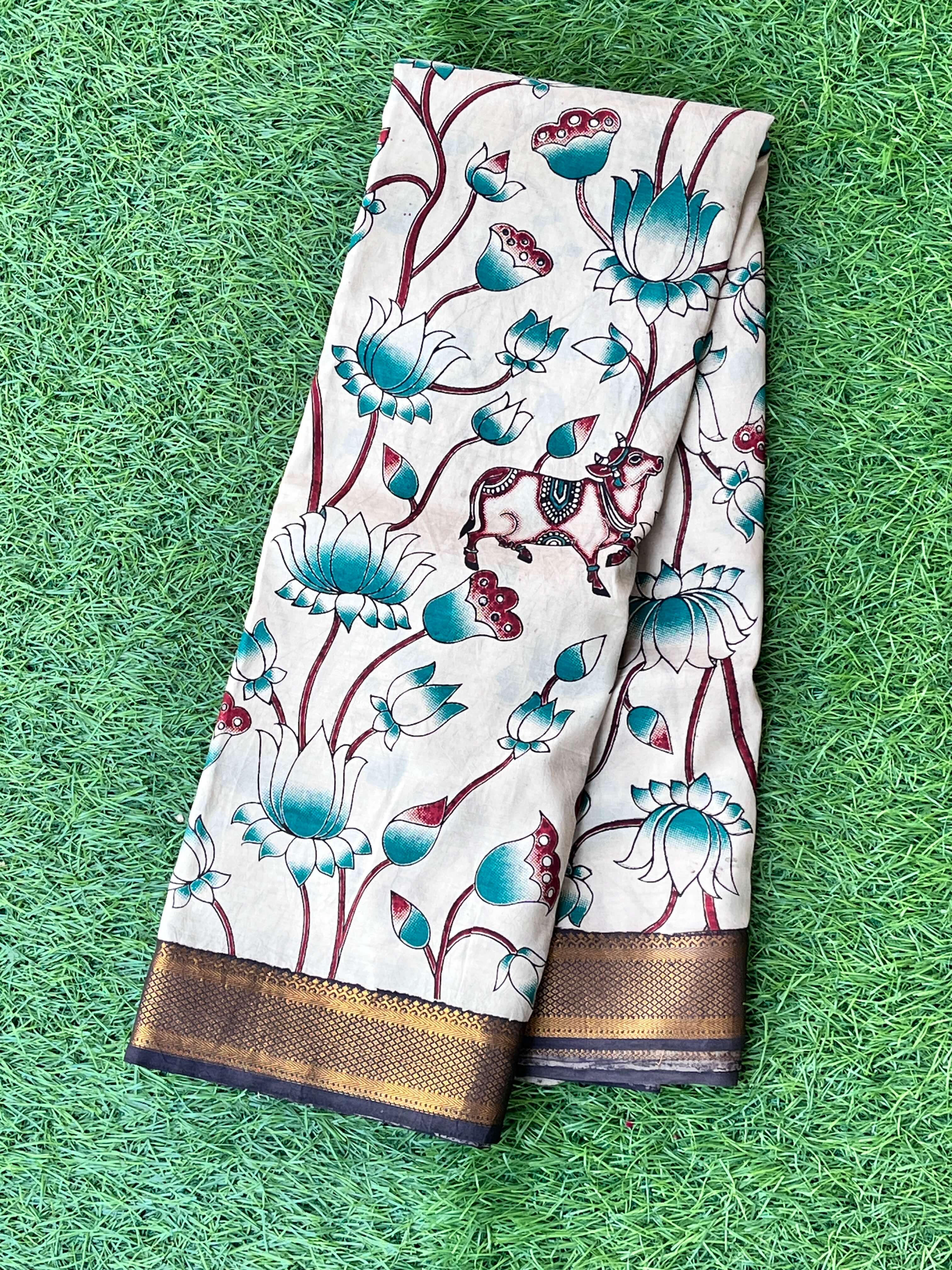 Kalamkari Chennuri Silk Nizam Border  Saree-KNB-SP-M257