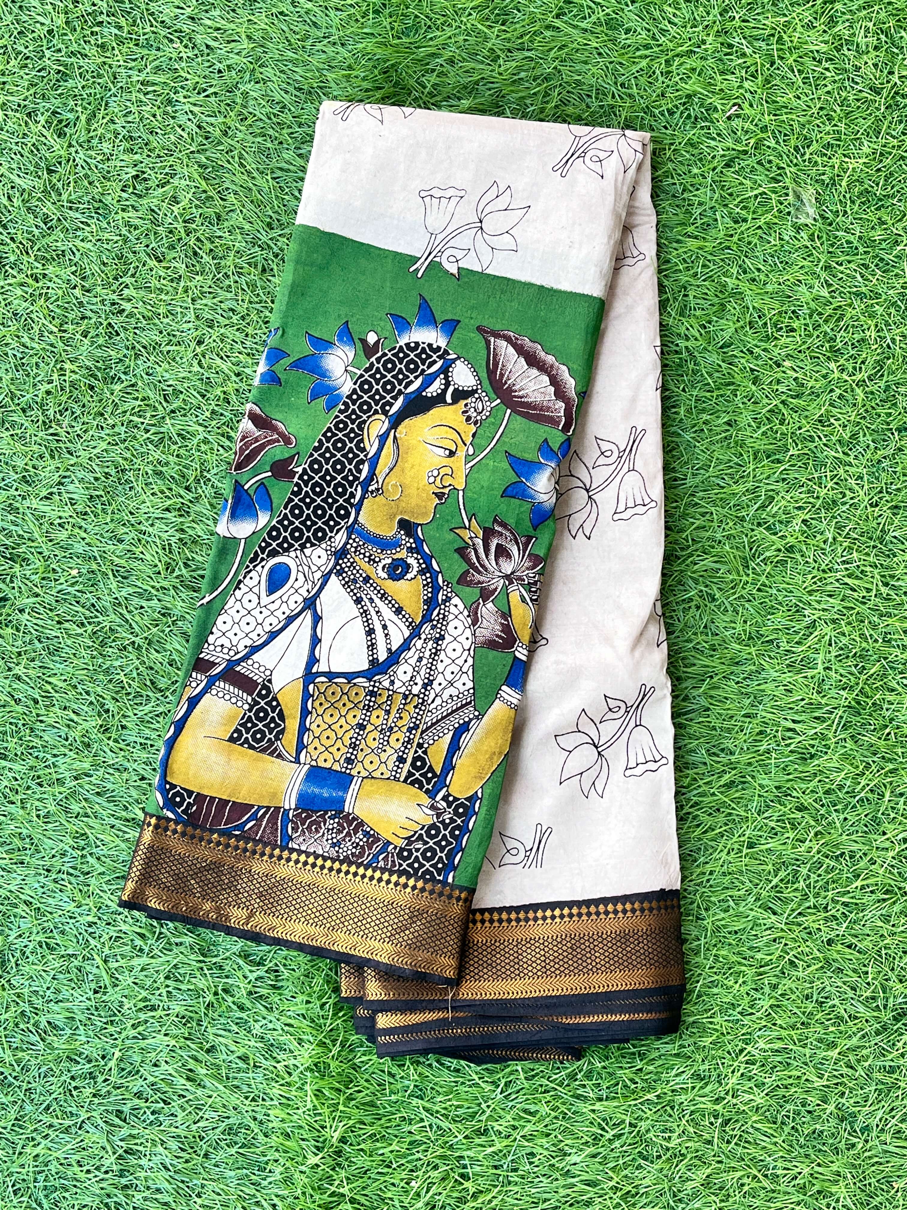 Kalamkari Chennuri Silk Nizam Border  Saree-KNB-SP-M258