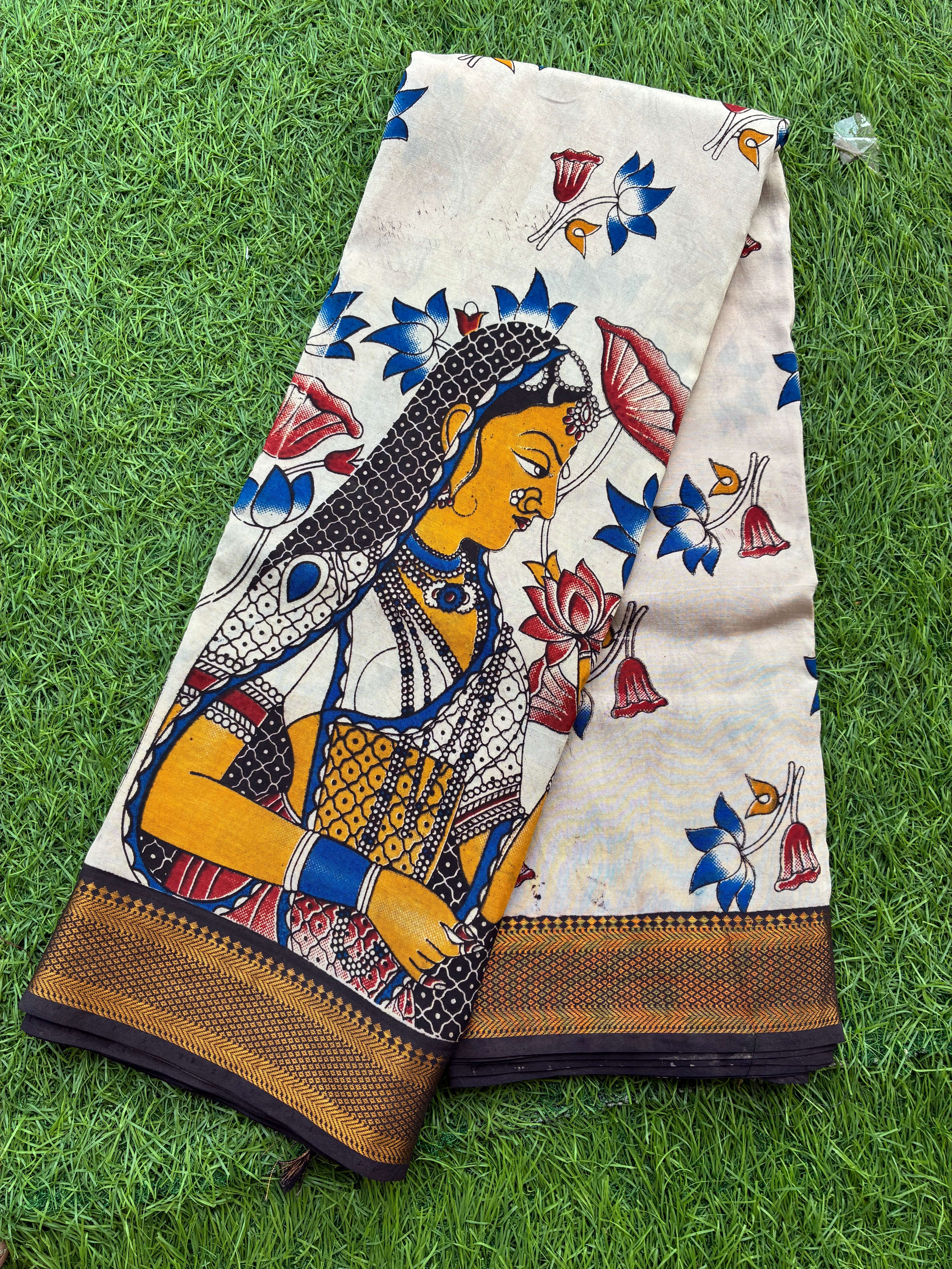 Kalamkari Chennuri Silk Nizam Border  Saree-KNB-SP-M261