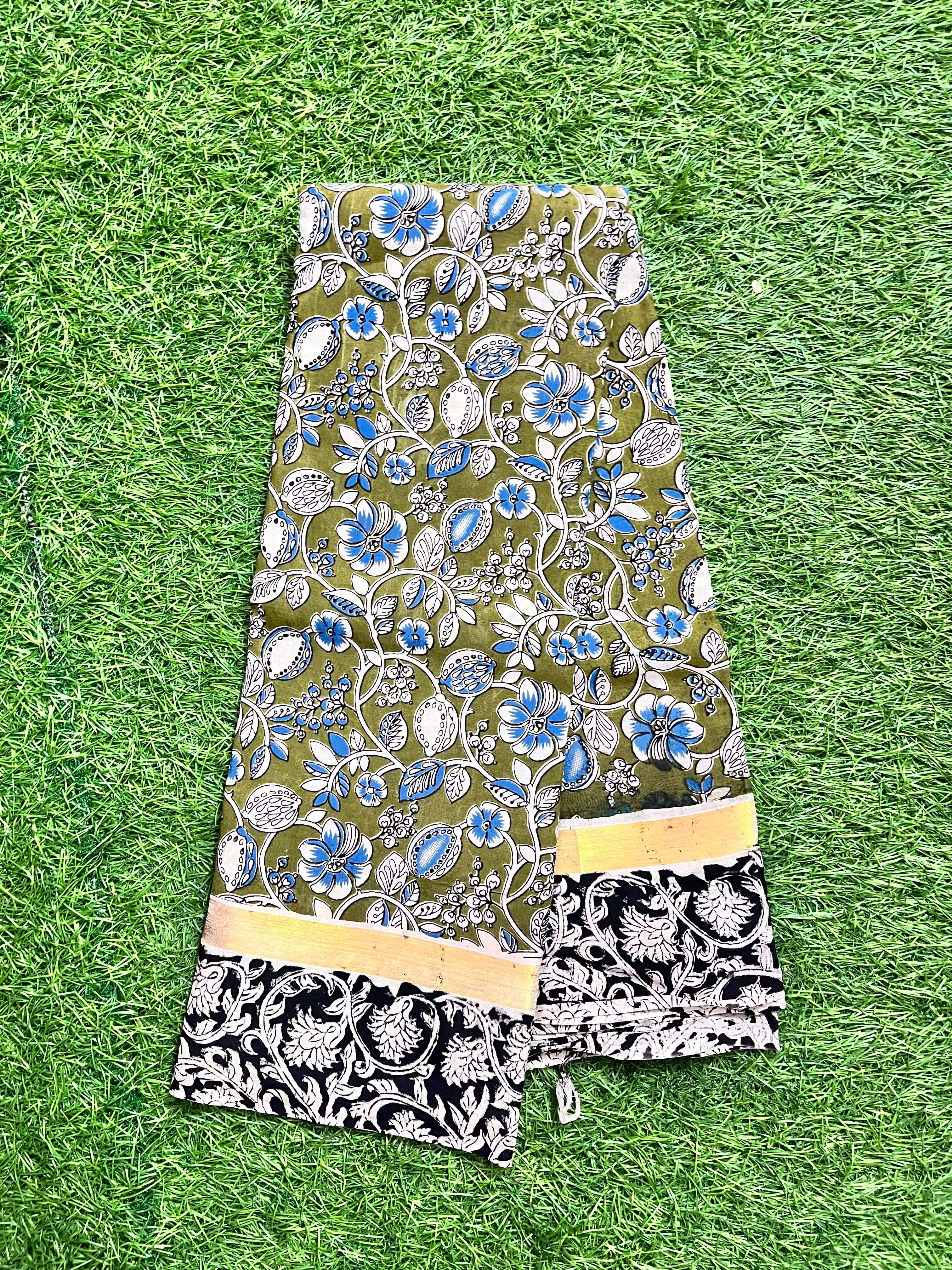 Kalamkari Semi Silk Saree Kaddi Border-KSS-KBD-001