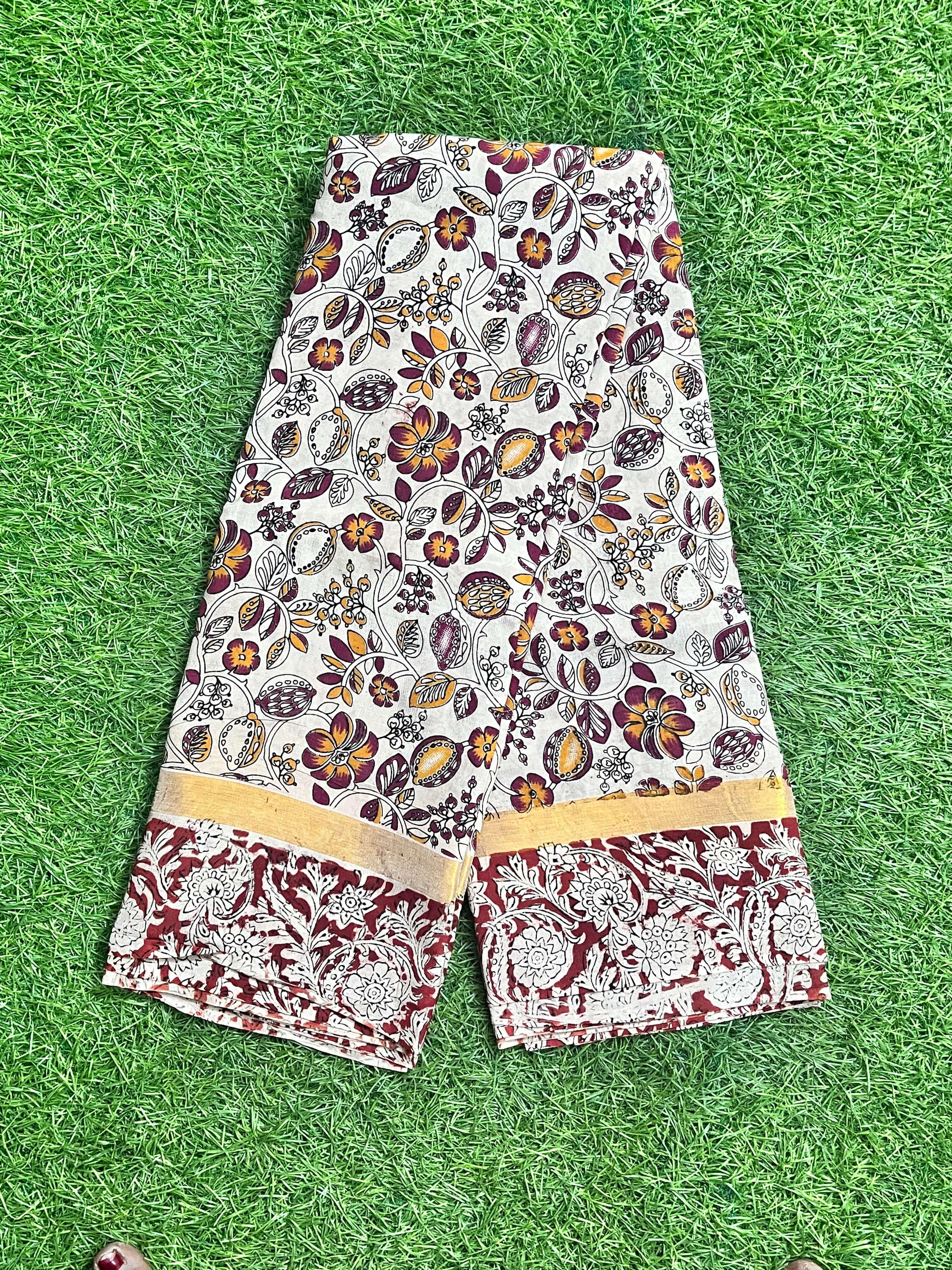 Kalamkari Semi Silk Saree Kaddi Border-KSS-KBD-003