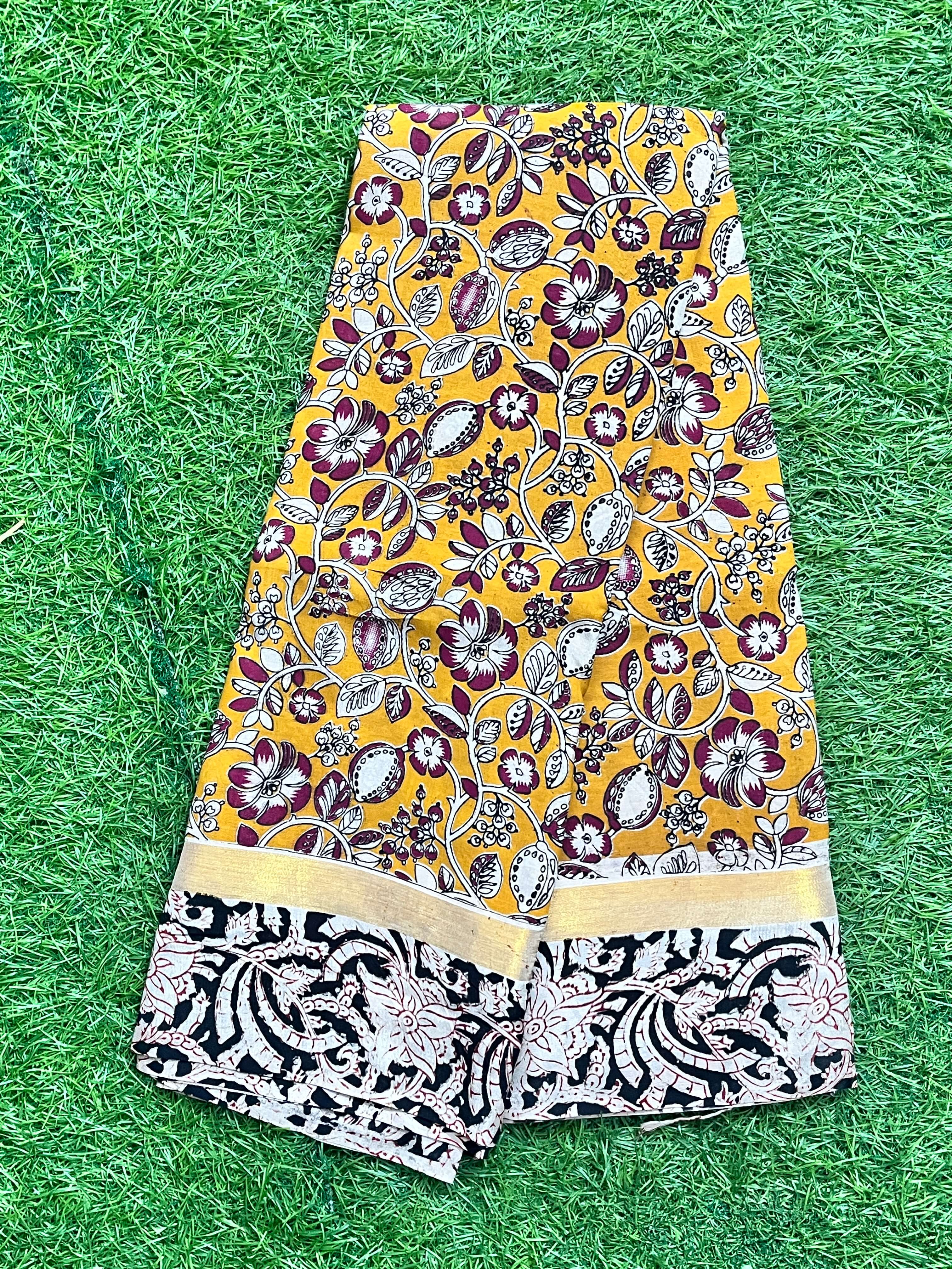 Kalamkari Semi Silk Saree Kaddi Border-KSS-KBD-004