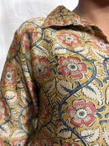 Handblock Kalamkari Flared Chanderi Silk Kurti - HBK-CH-M008