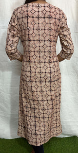 Handblock Kalamkari Cotton Straight Kurti - HBSK-C-M027