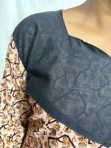 Handblock Kalamkari Cotton Straight Kurti - HBSK-C-M025
